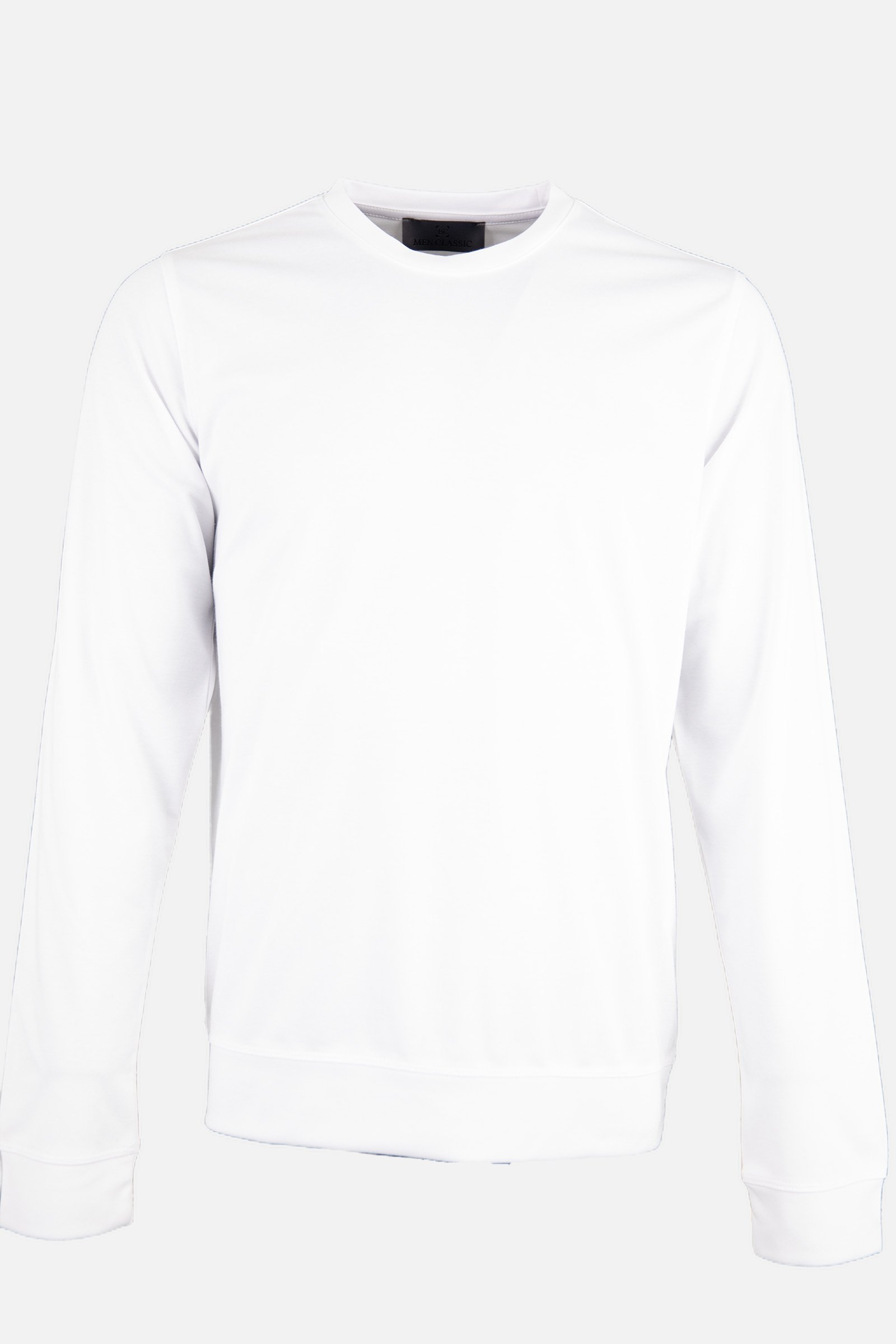 Bisiklet Yaka Sweatshirt Beyaz