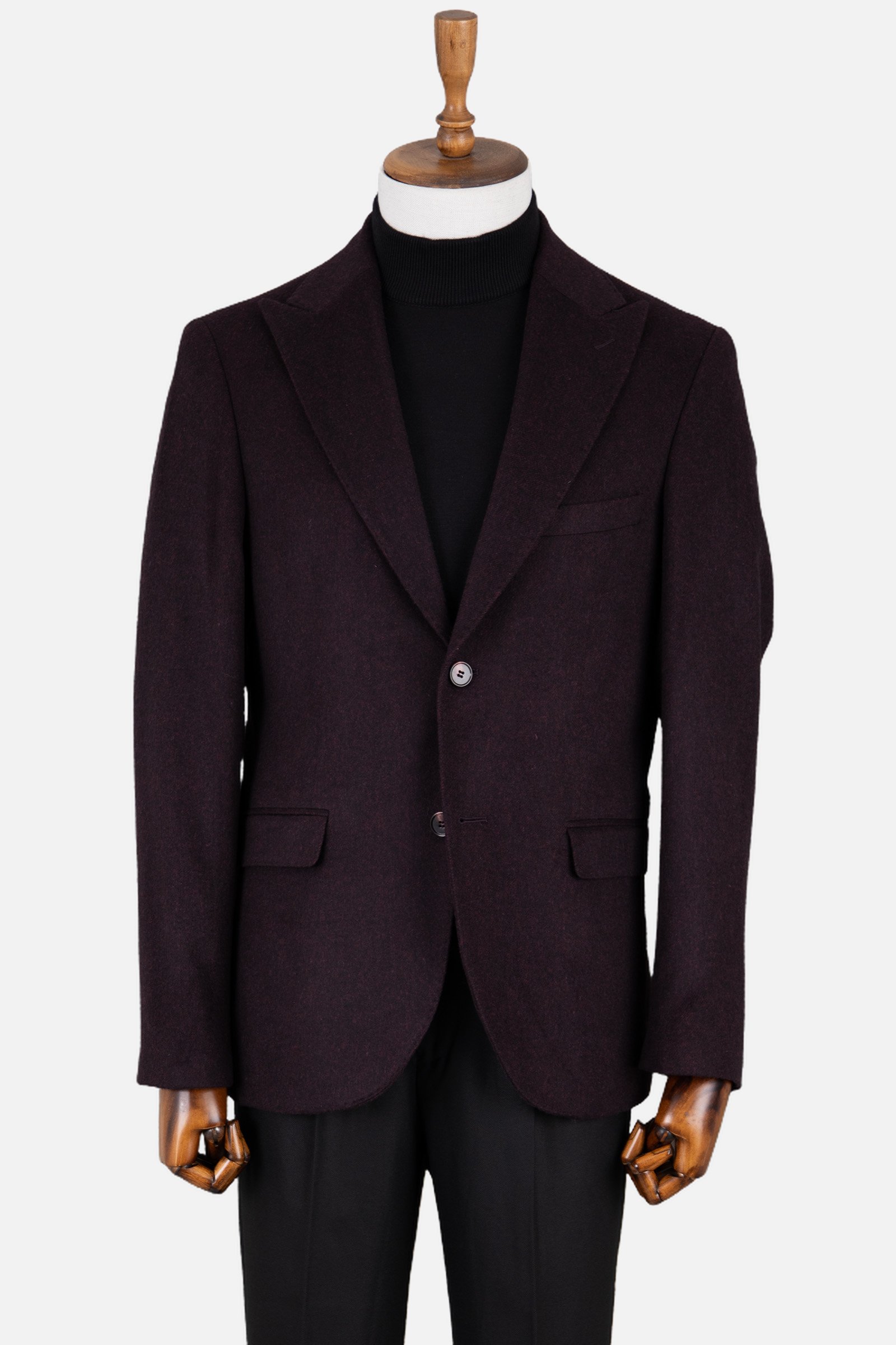 Casual Yün Ceket Bordo