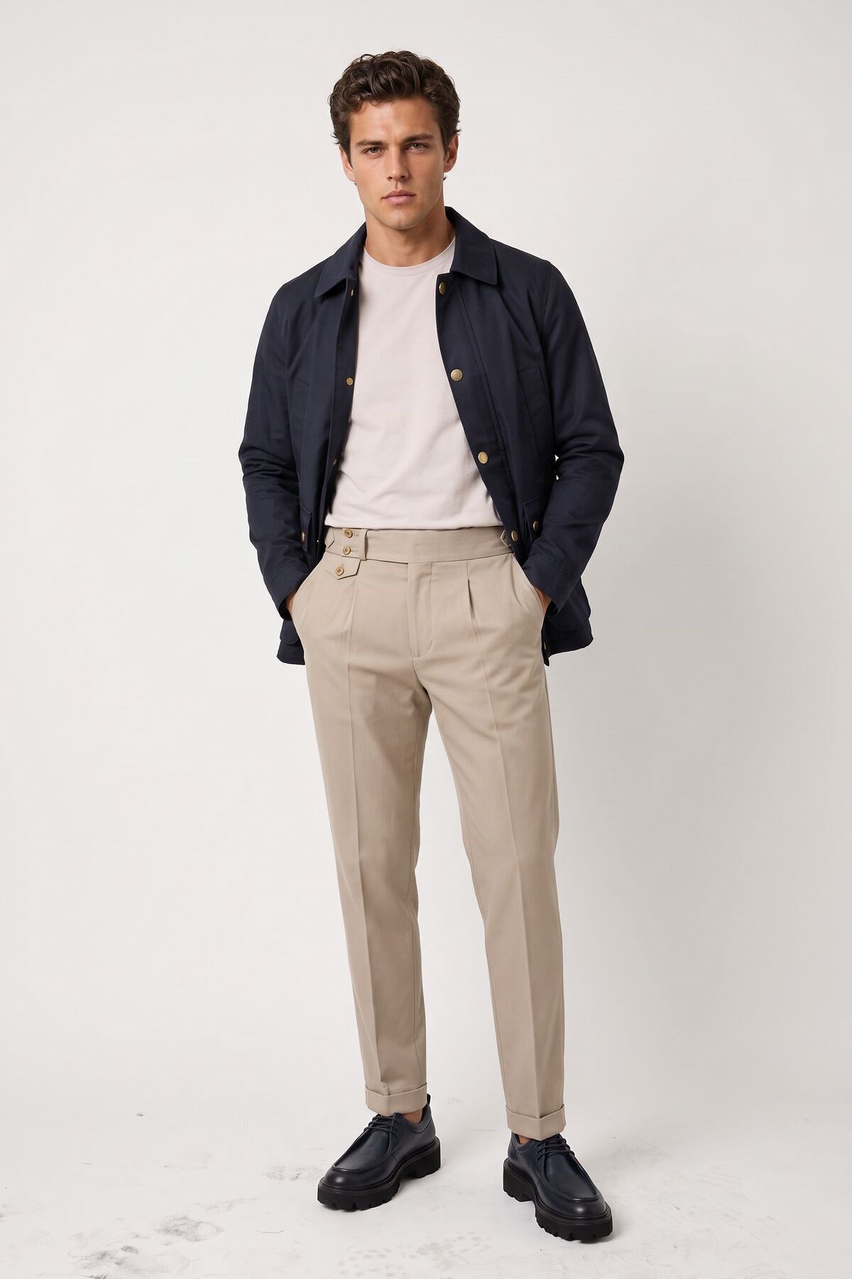 Erkek Çıtçıtlı Casual Mont Lacivert