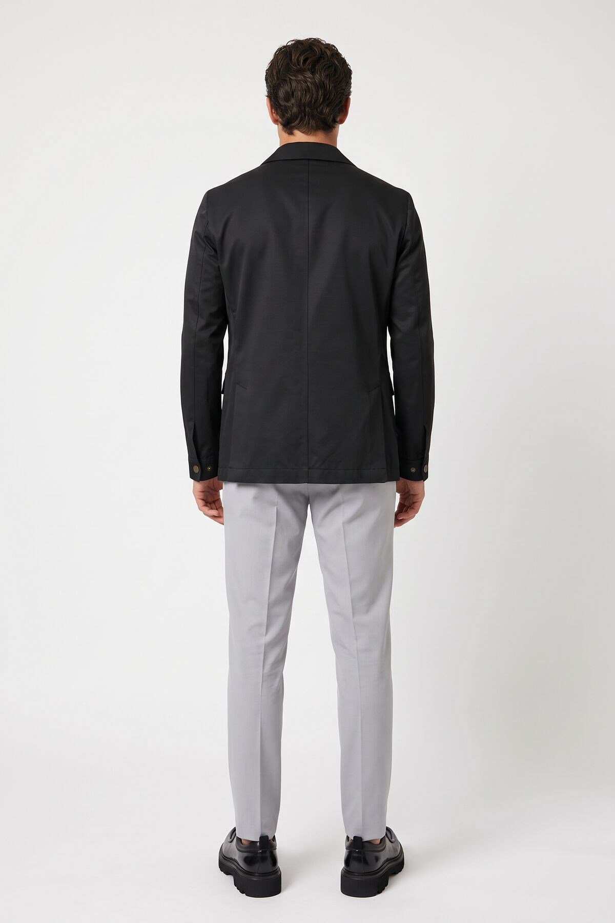Erkek Çıtçıtlı Casual Mont Siyah