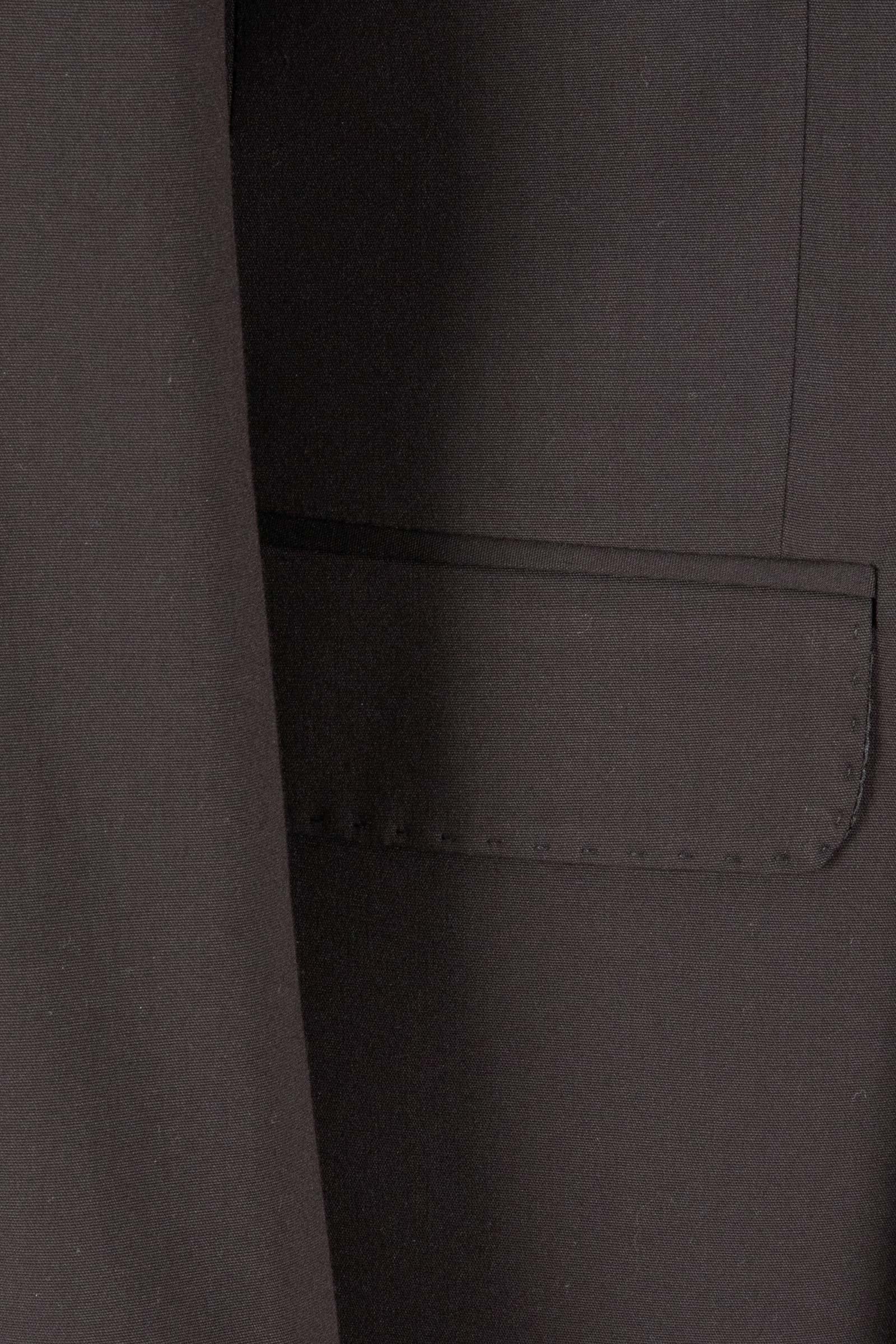Erkek Düz Renk Kırlangıç Yaka Kruvaze Takım Elbise Modern Fit Siyah