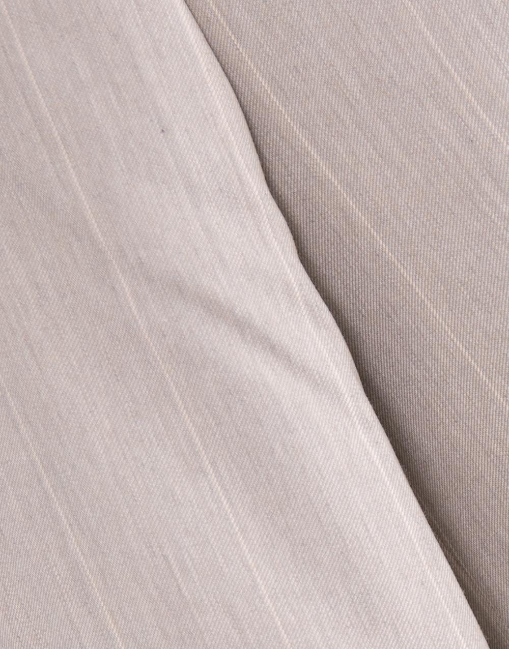 Erkek Geniş Çizgili Kırlangıç Yaka Kruvaze Takım Elbise Comfort Fit Bej