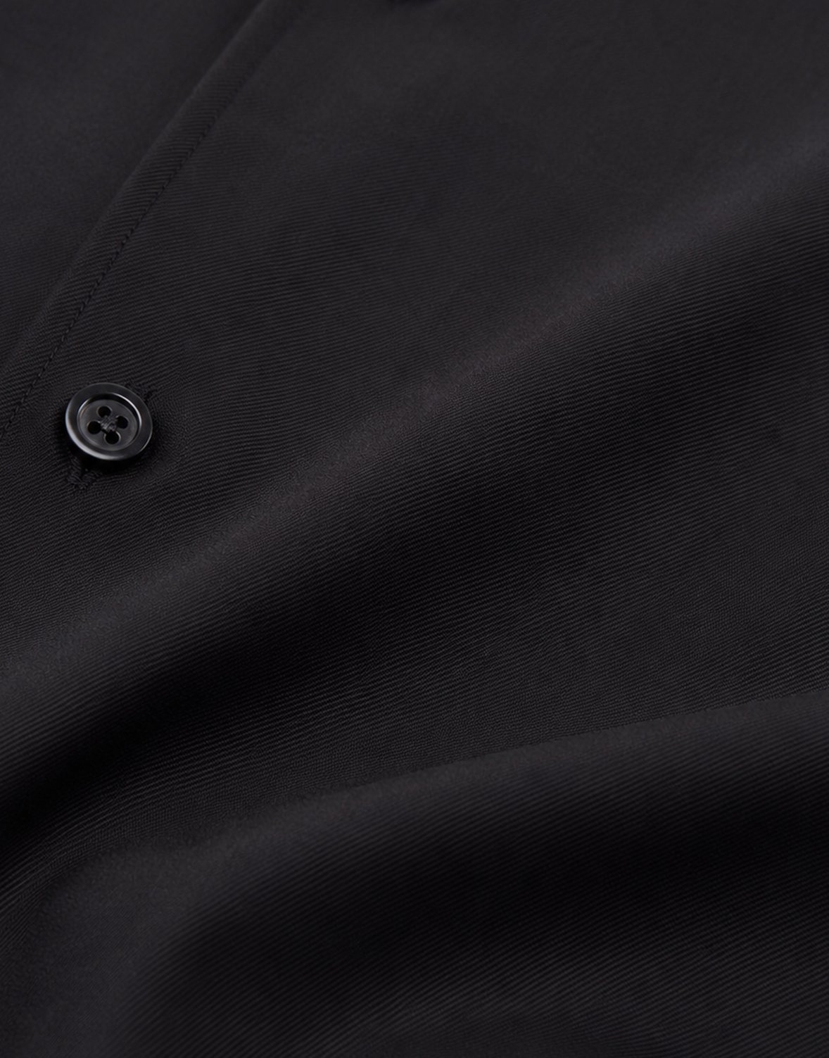 Erkek İtalyan Yaka Gabardin Pamuk Modern Fit Gömlek Siyah
