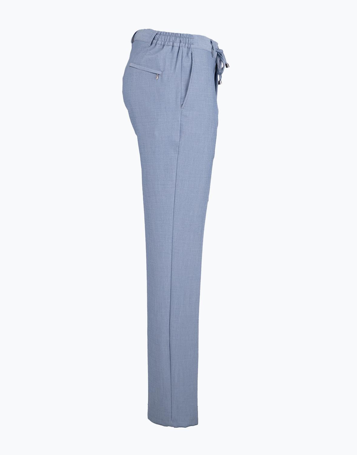 Erkek Jogger Pantolon Bağcıklı Modern Fit Dokulu Mavi