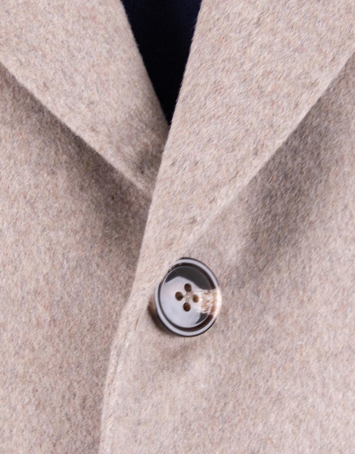 Erkek Kaban Klasik Sivri Yaka Modern Fit Yün Bej