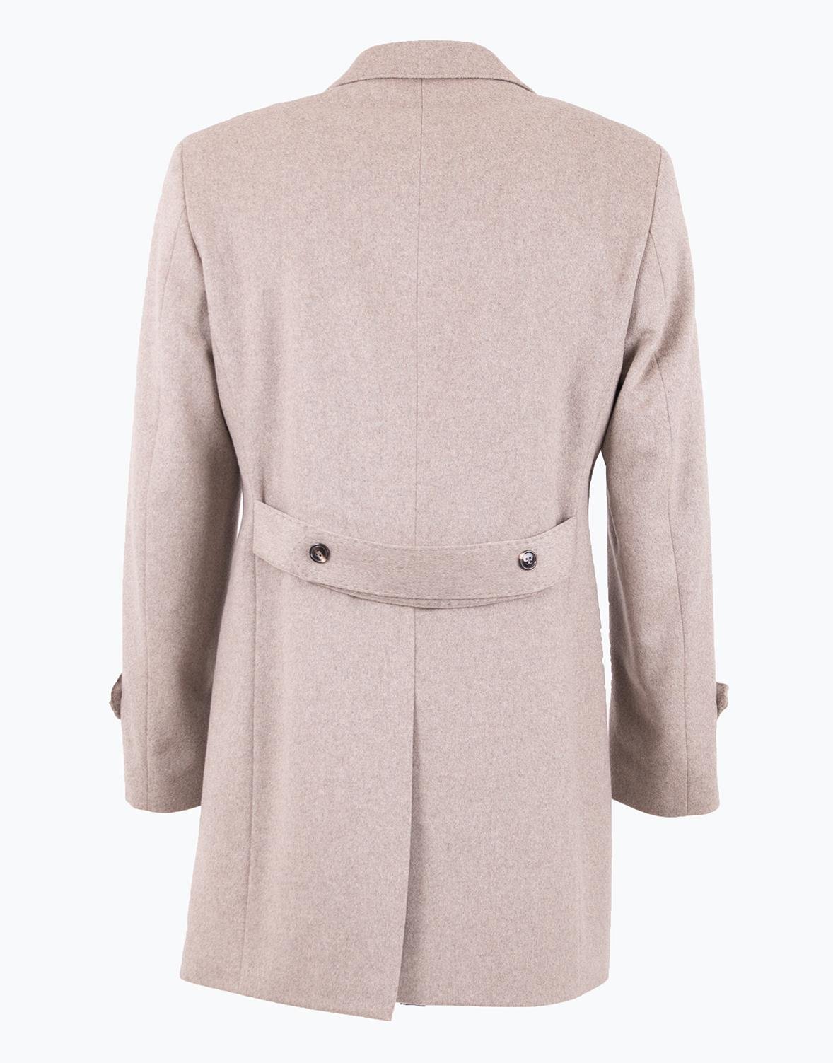 Erkek Kaban Klasik Sivri Yaka Modern Fit Yün Bej