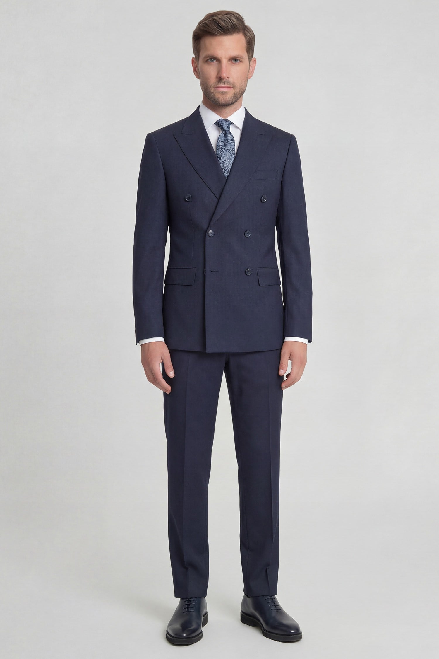 Erkek Kruvaze Takım Elbise | Modern Fit | Lacivert