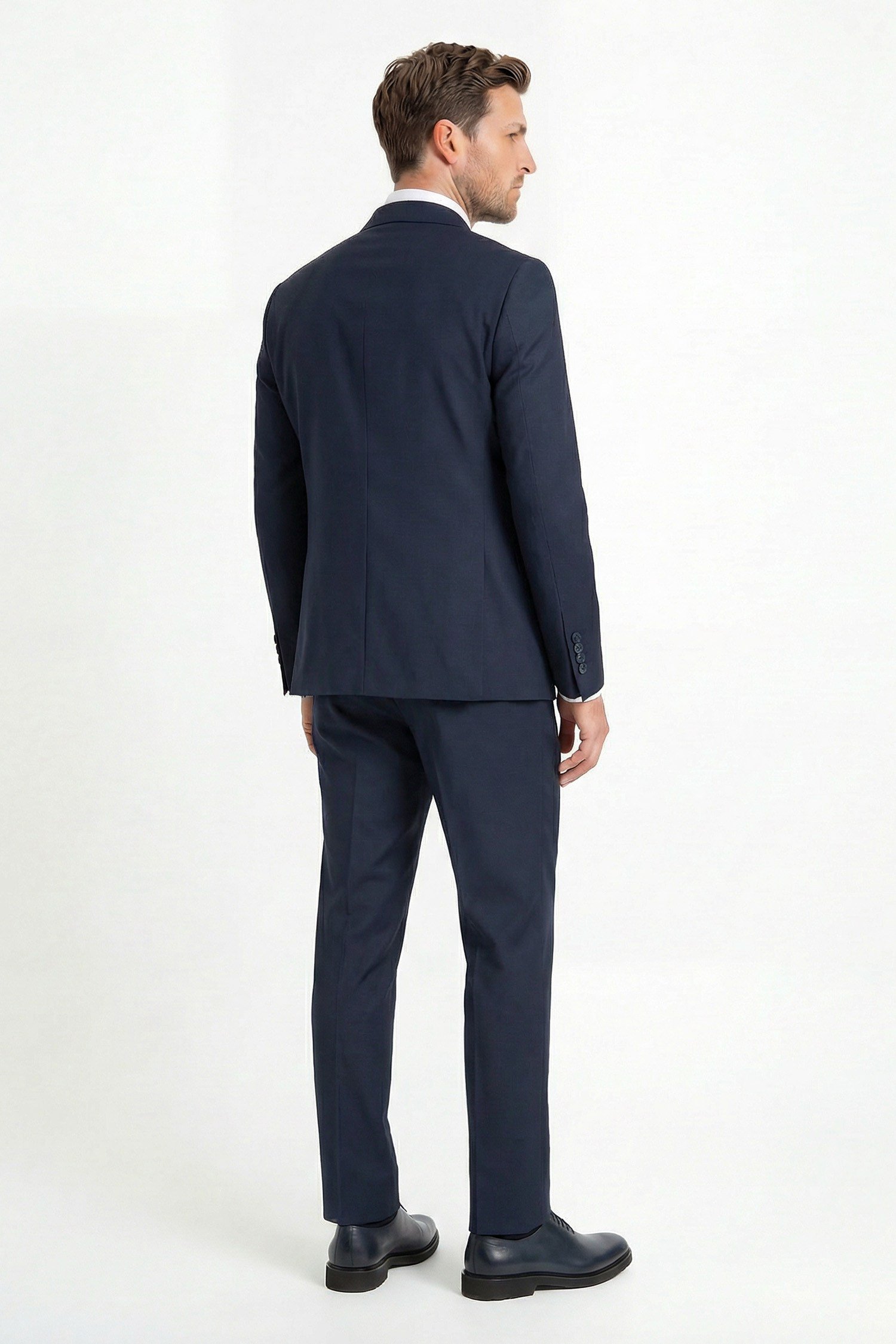 Erkek Kruvaze Takım Elbise | Modern Fit | Lacivert