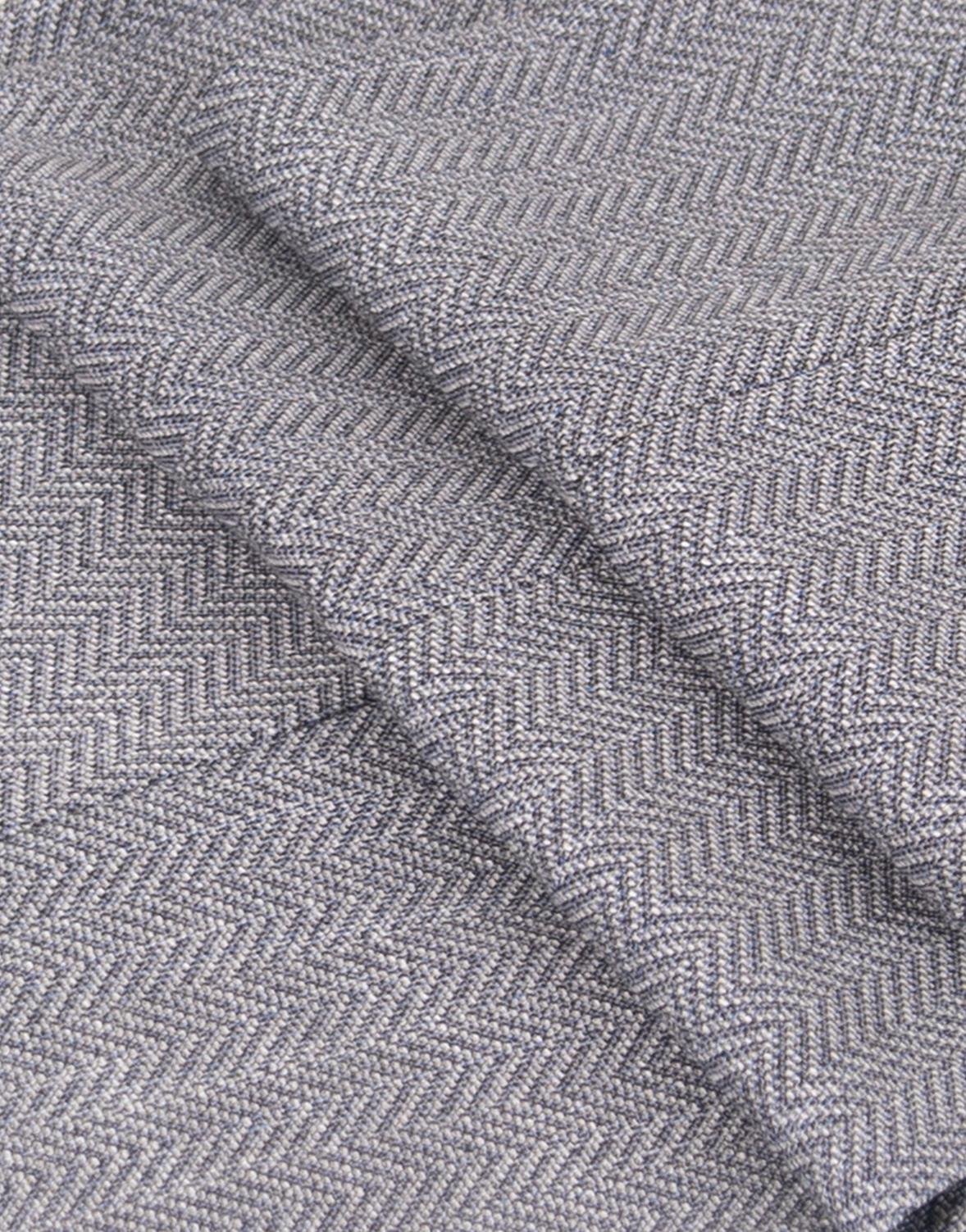 Erkek Pileli Pantolon Balıksırtı Desenli Mevsimlik Modern Fit Tokalı Gri