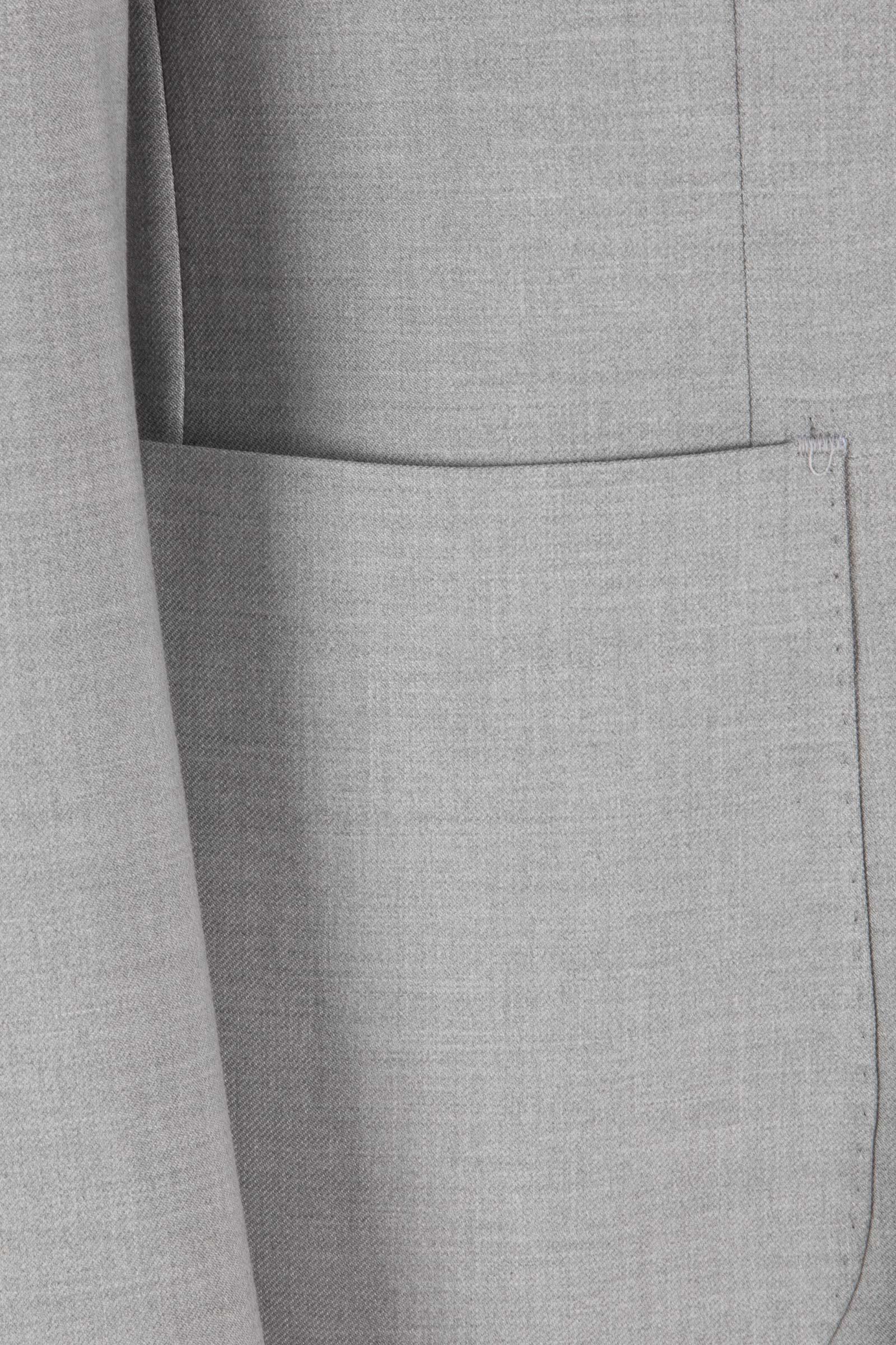 Erkek Puntolu Kırlangıç Yaka Kruvaze Takım Elbise Modern Fit A.Gri