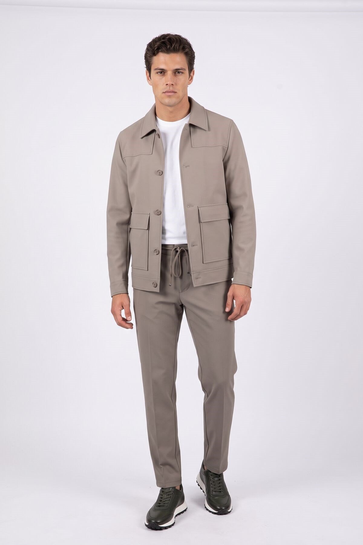 Erkek Safari Casual Takım vizon