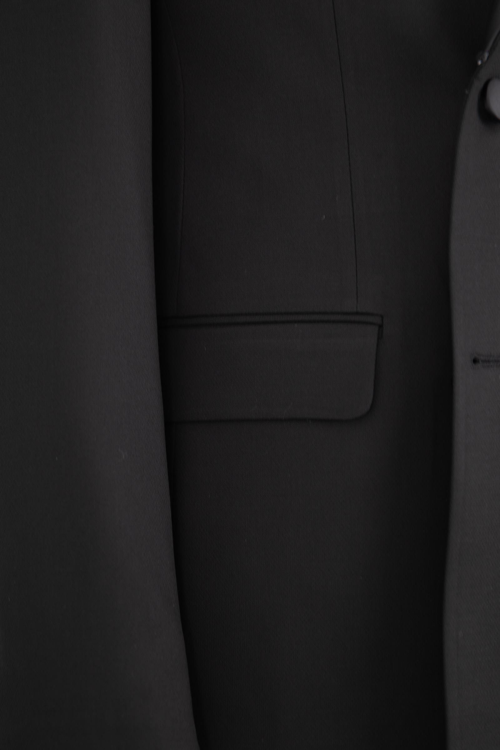 Erkek Saten Kırlangıç Yaka Kruvaze Smokin Damatlık Slim Fit Siyah