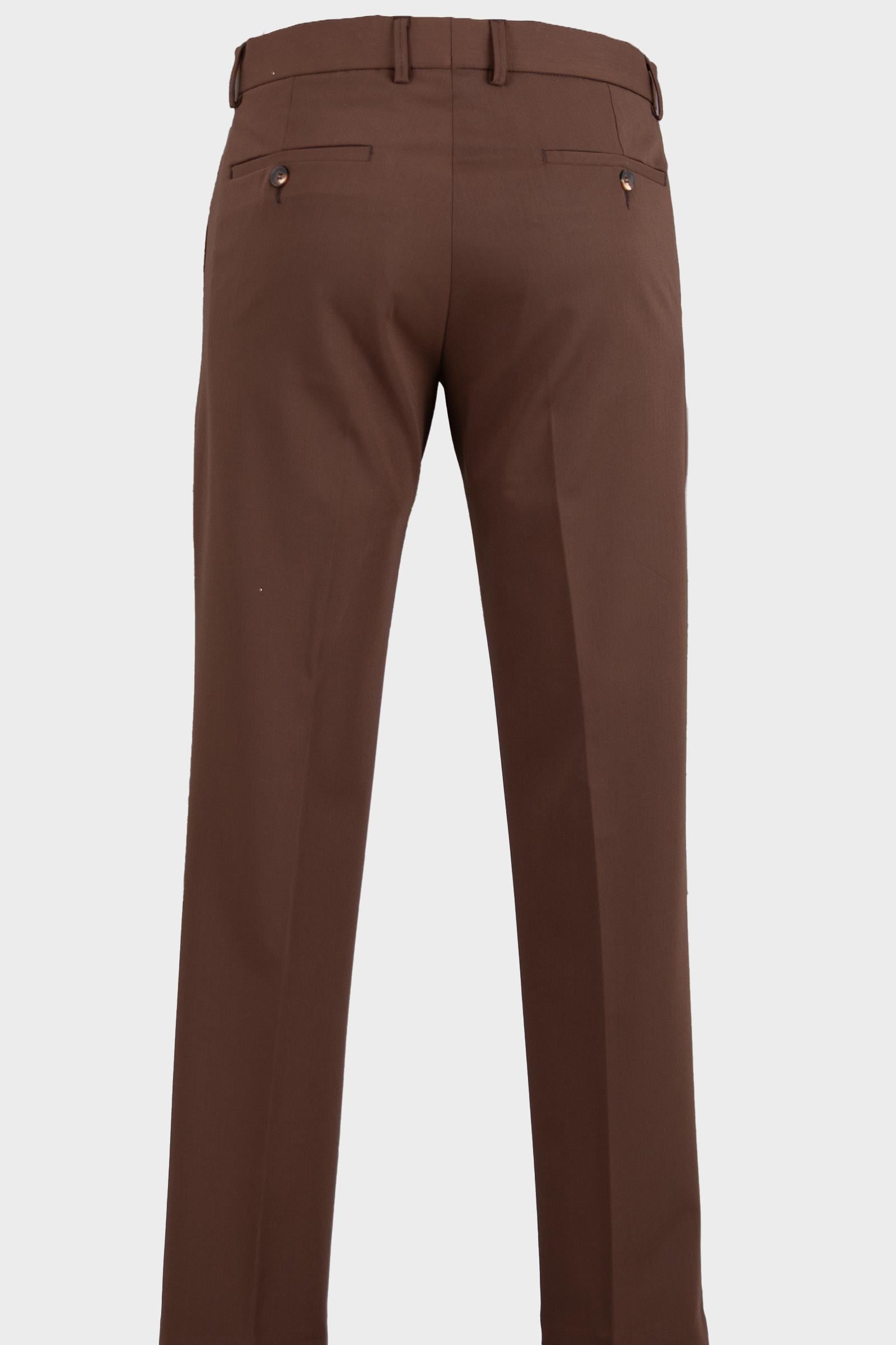 Erkek Slim Fit Basic Pantolon Kahverengi