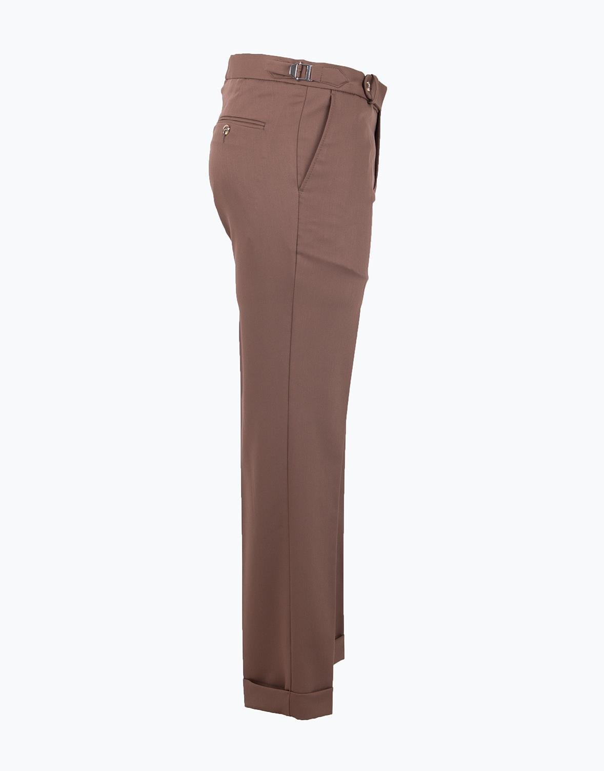Erkek Tokalı Slim Fit Pantolon Sütlü Kahve