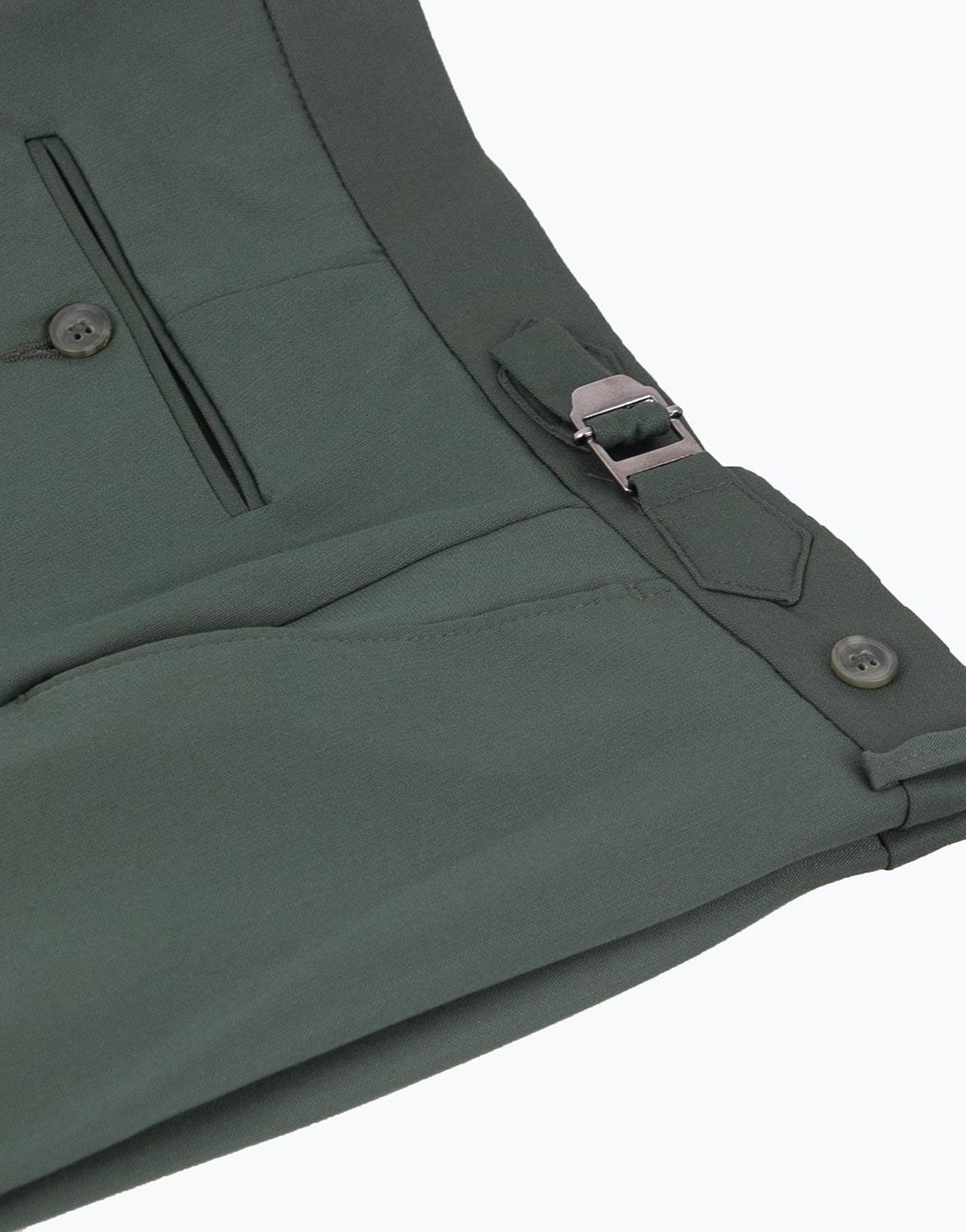 Erkek Tokalı Slim Fit Pantolon Yeşil