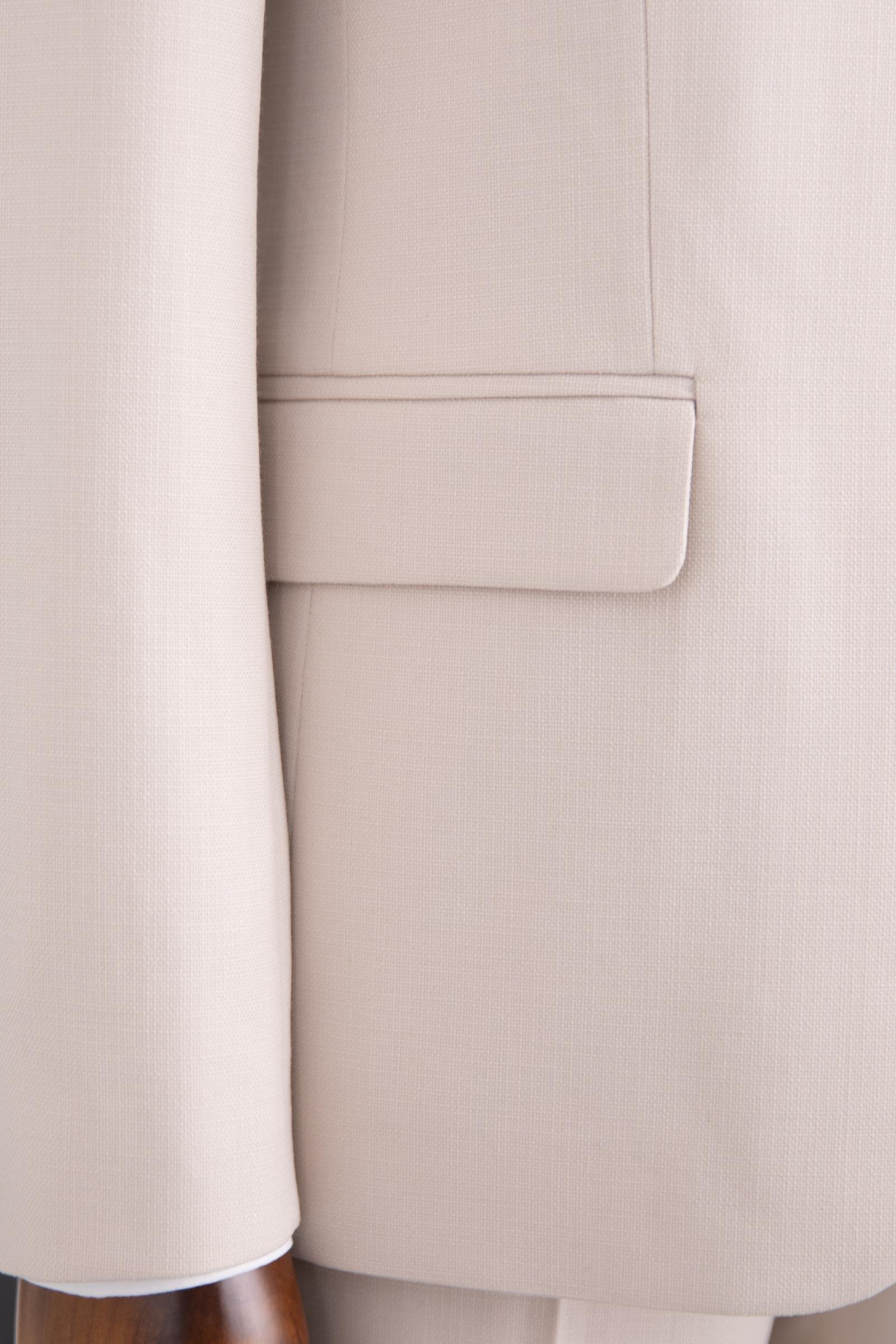 Erkek Yelekli Mono Yaka Takım Elbise Modern Fit Bej