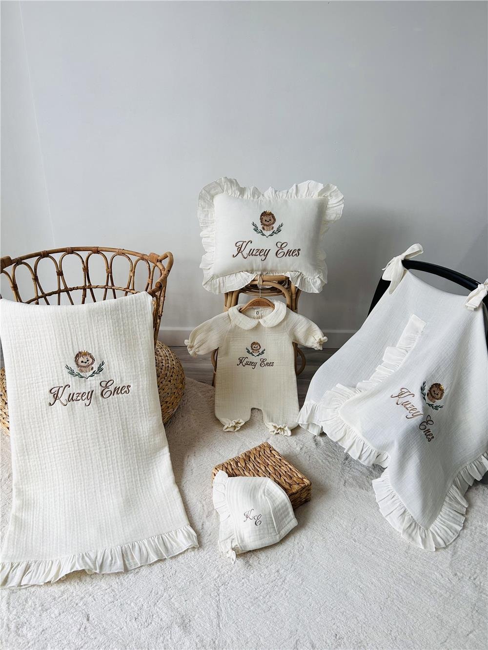 Erkek Bebek Hastane Çıkışı Bej  SET 