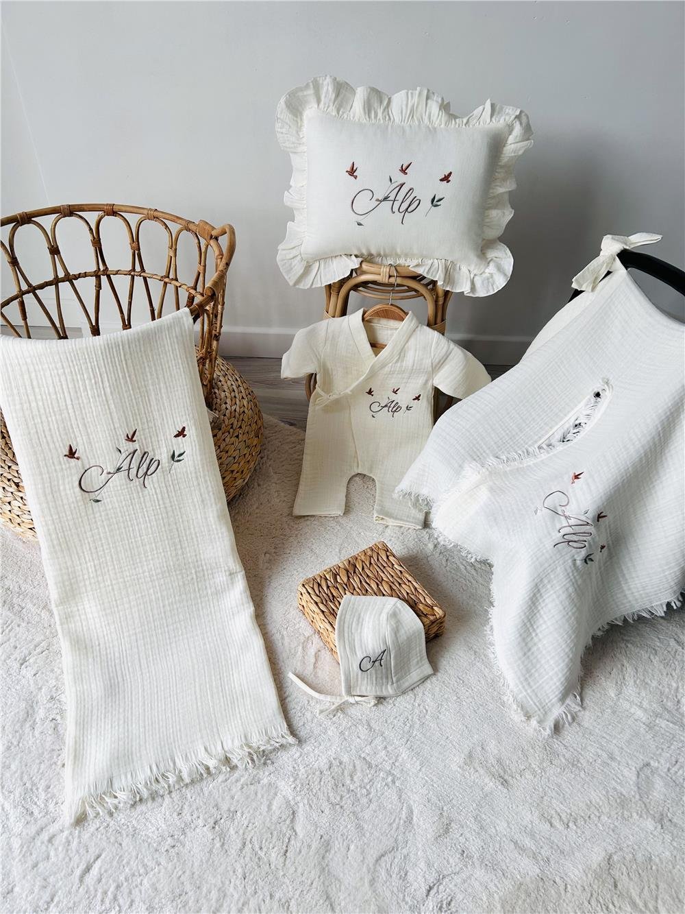 Erkek Bebek Hastane Çıkışı Bej  SET 
