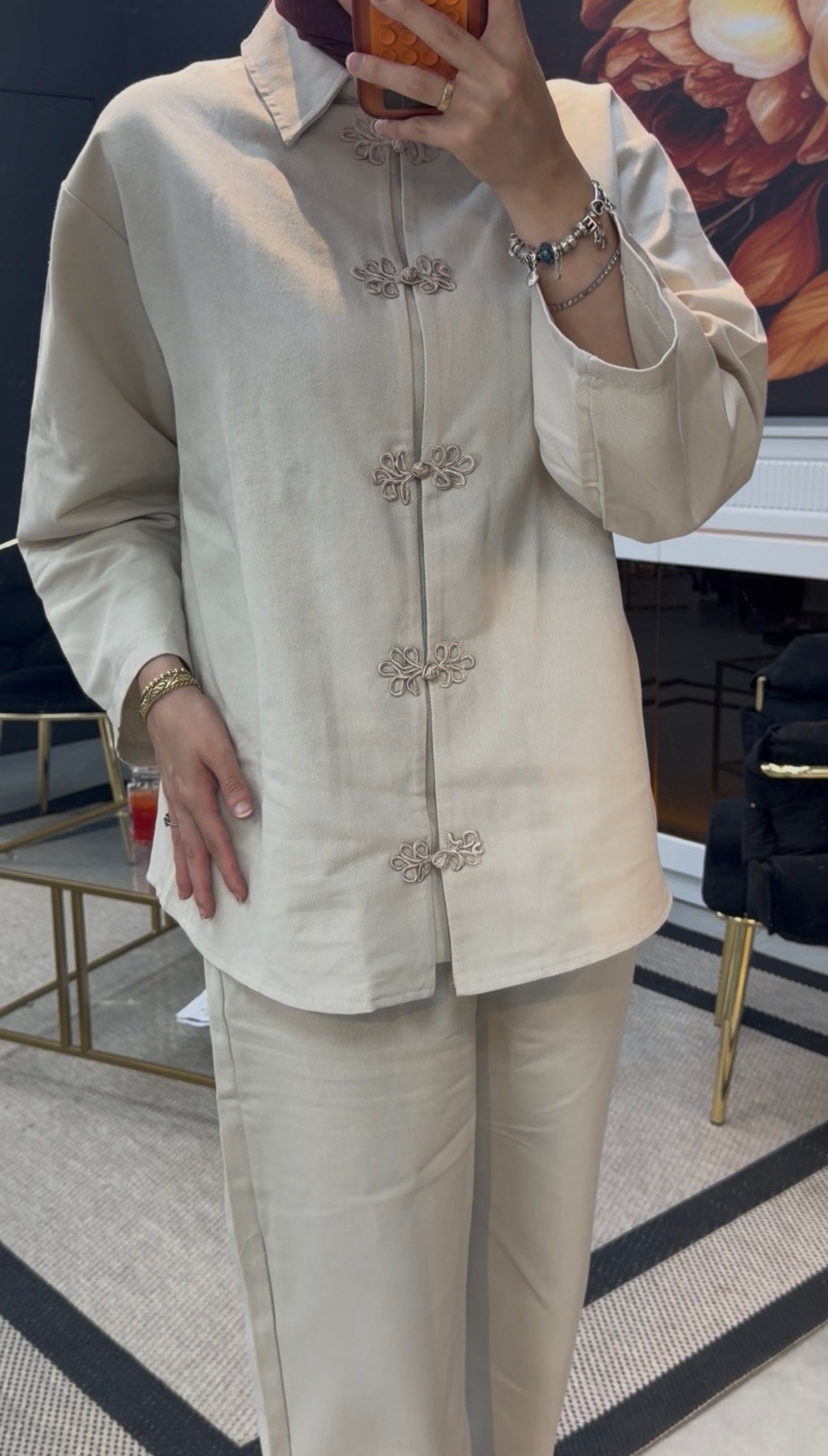 Bej  Gabardin Takım 