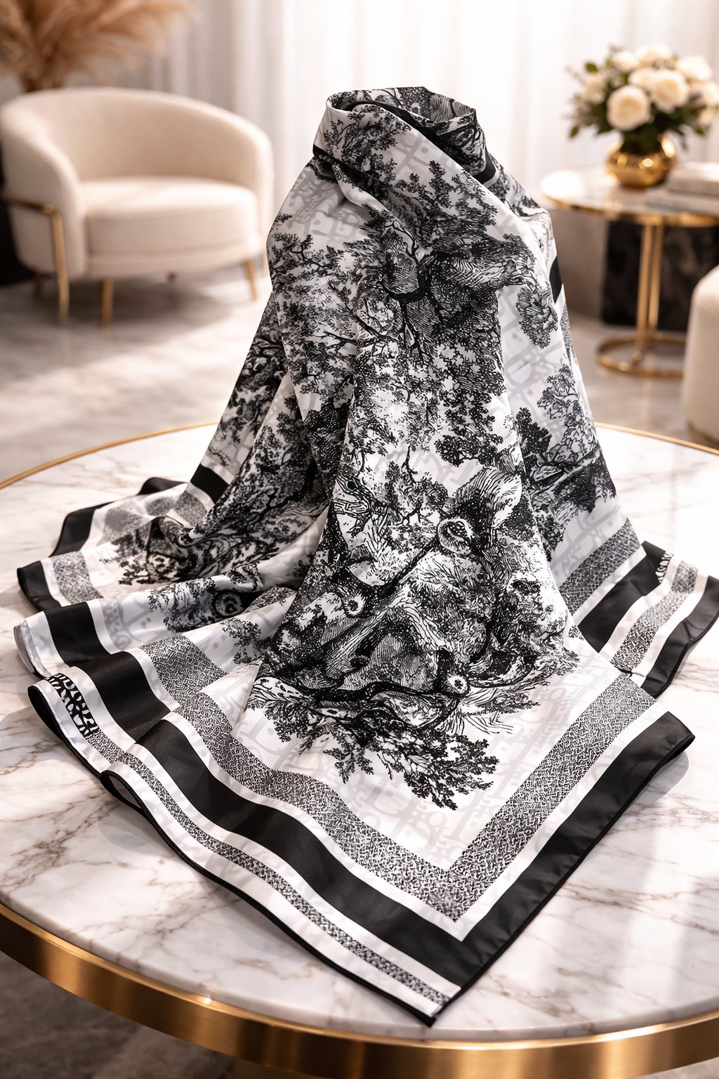 İthal Twill Üst Kalite Eşarp Siyah
