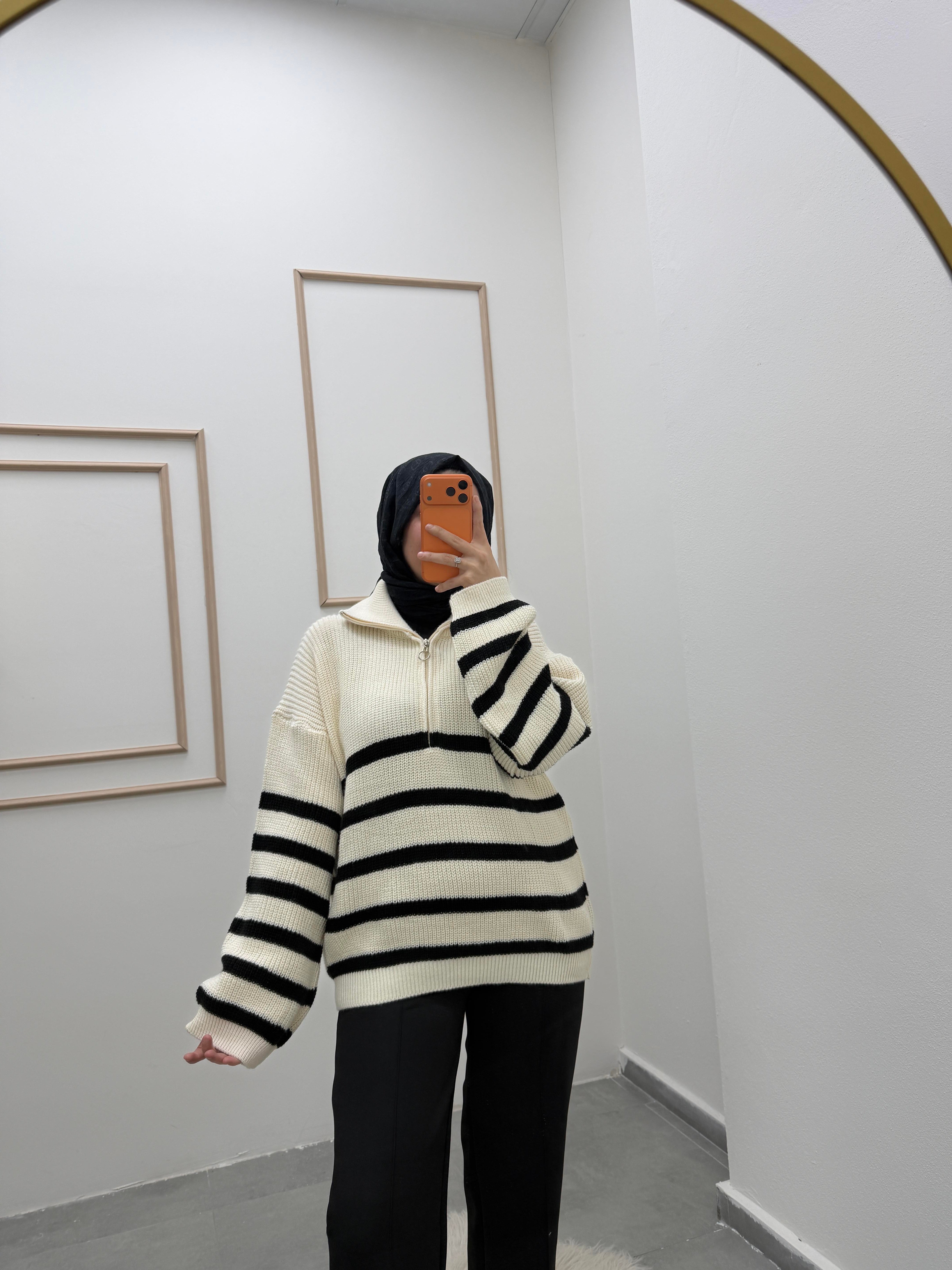 Oversize Ekru Triko Kazak