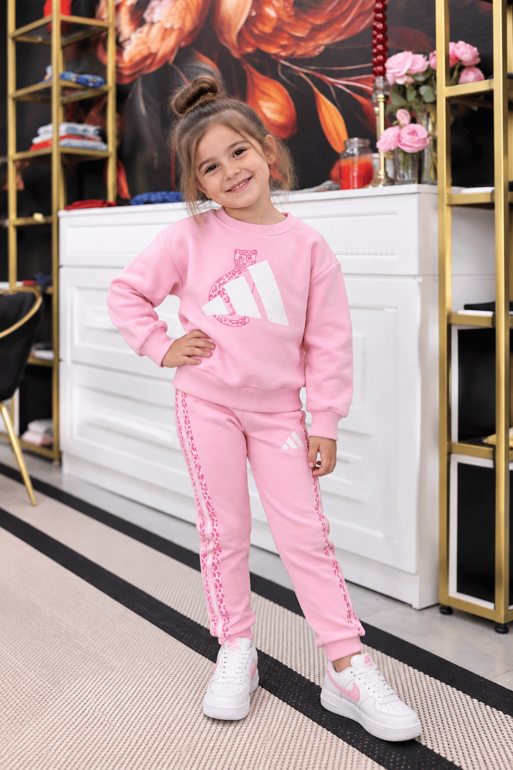 Pembe Leopar Detaylı Takım