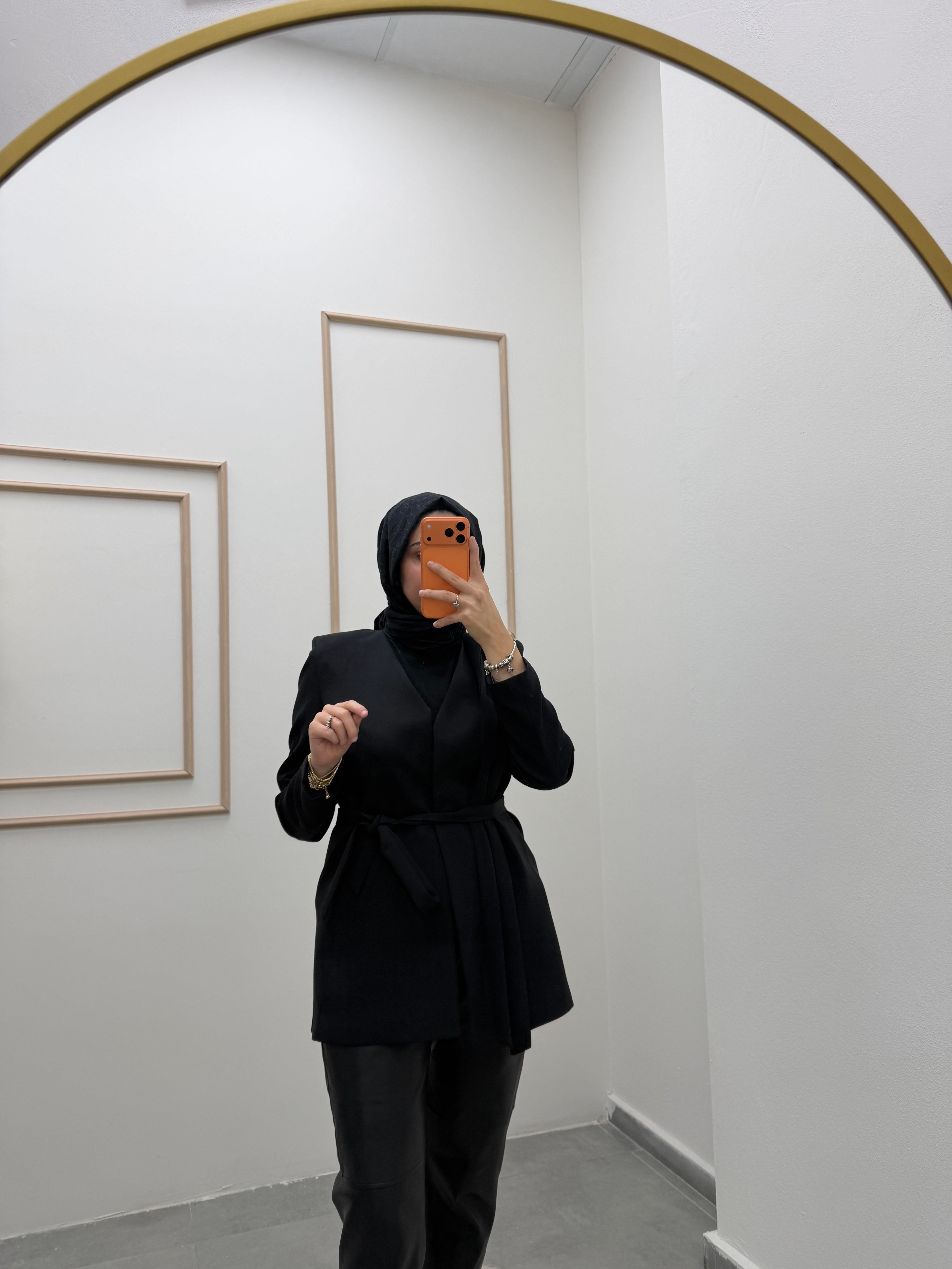 Şerit Detaylı Siyah Blazer Ceket