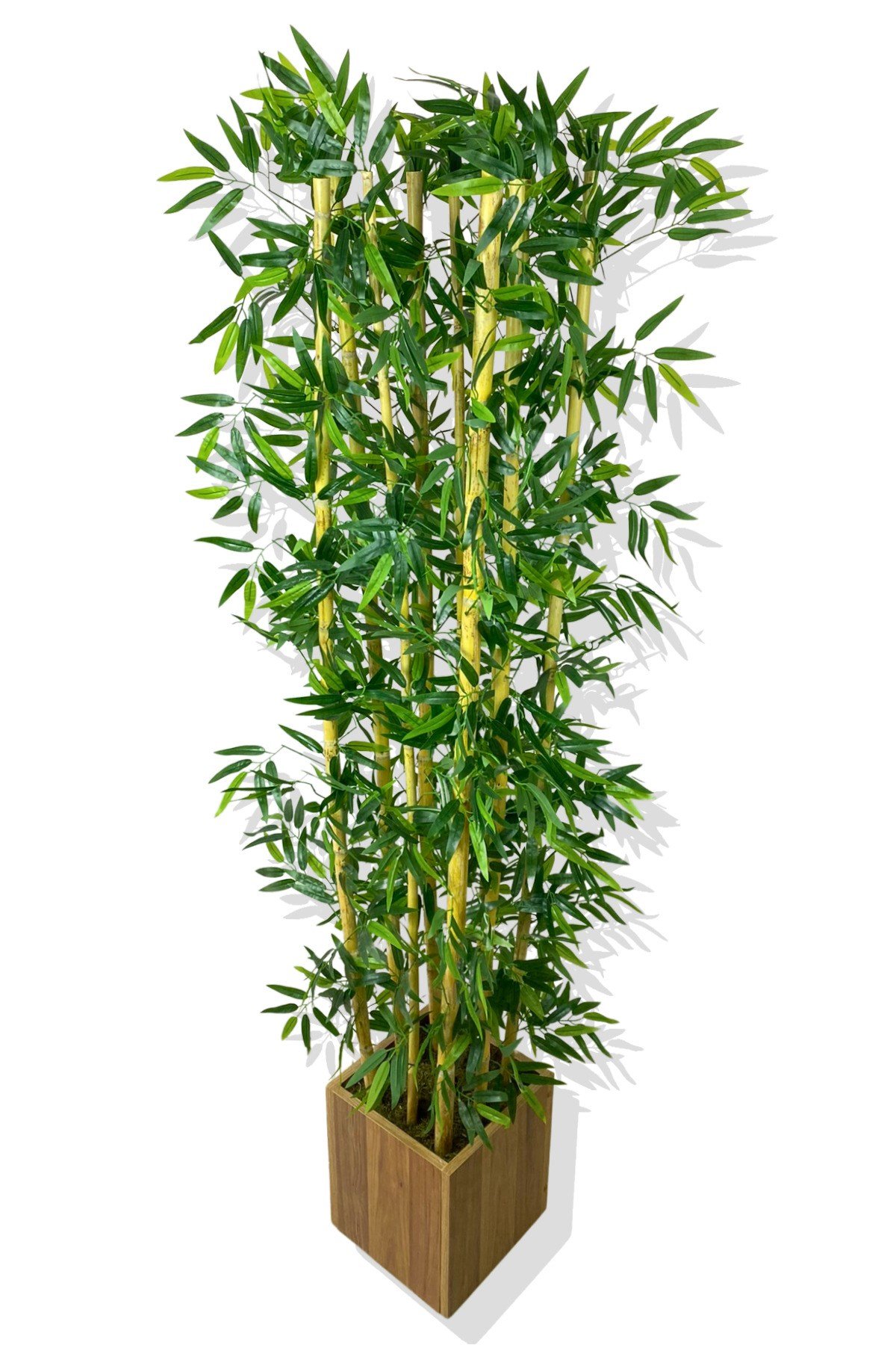 Bambu Yapay Ağaç 200 Cm 9 Adet Ahşap Saksıda