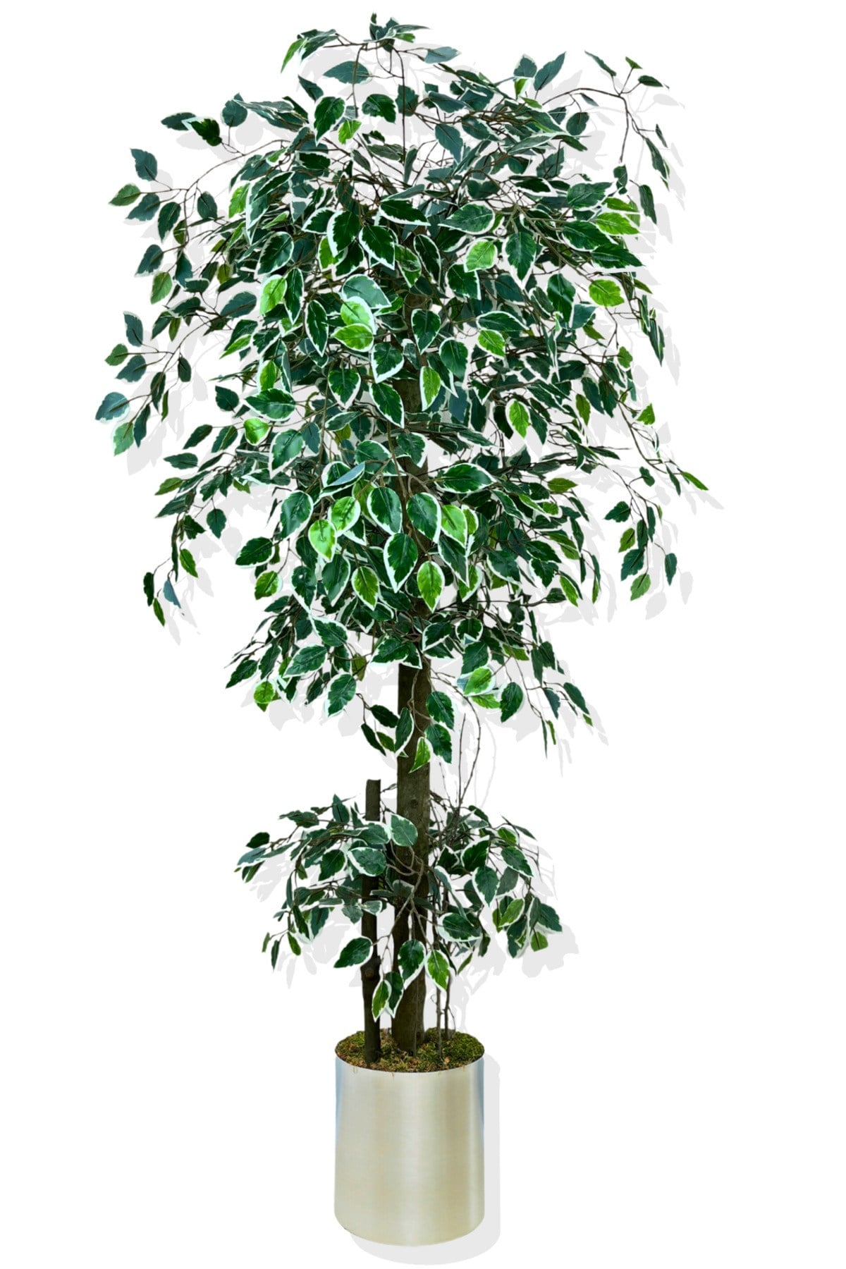 Benjamin Starlight Beyaz-Yeşil 175 Cm Yapay Ağaç Galvaniz Saksı