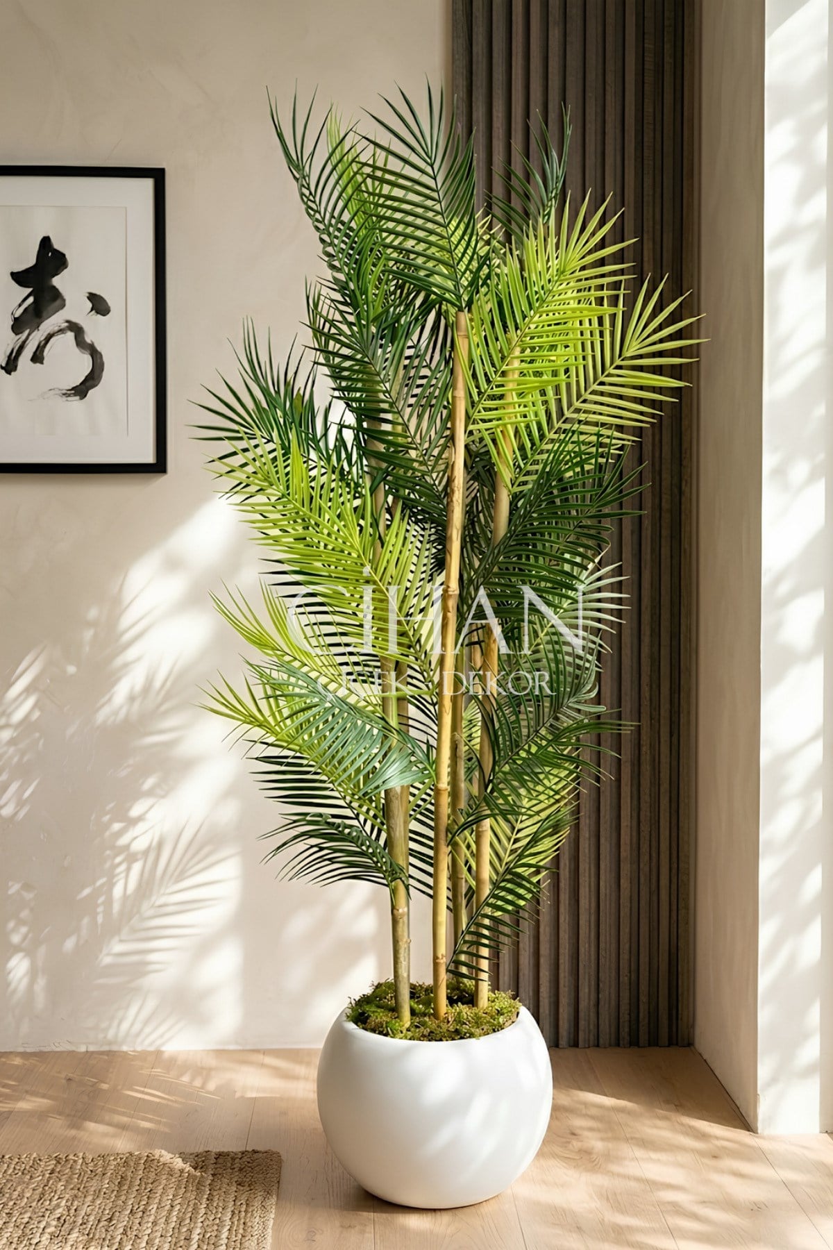 Küre Saksılı 170 cm Yapay Bambu Areka Ağacı