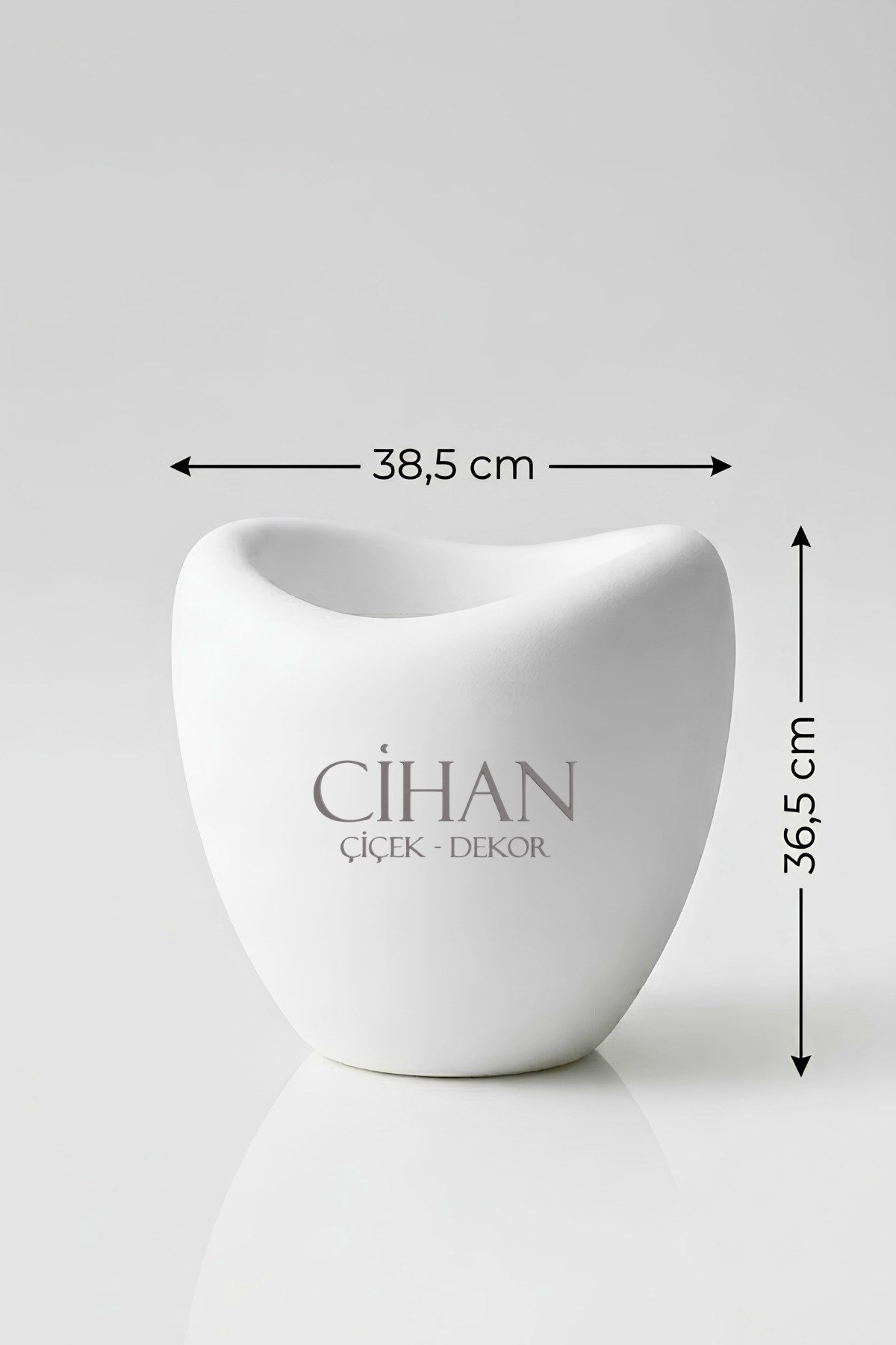 Lüks Lale Tasarım Beyaz Plastik Saksı 25L – 38.5x36.5 cm UV Korumalı