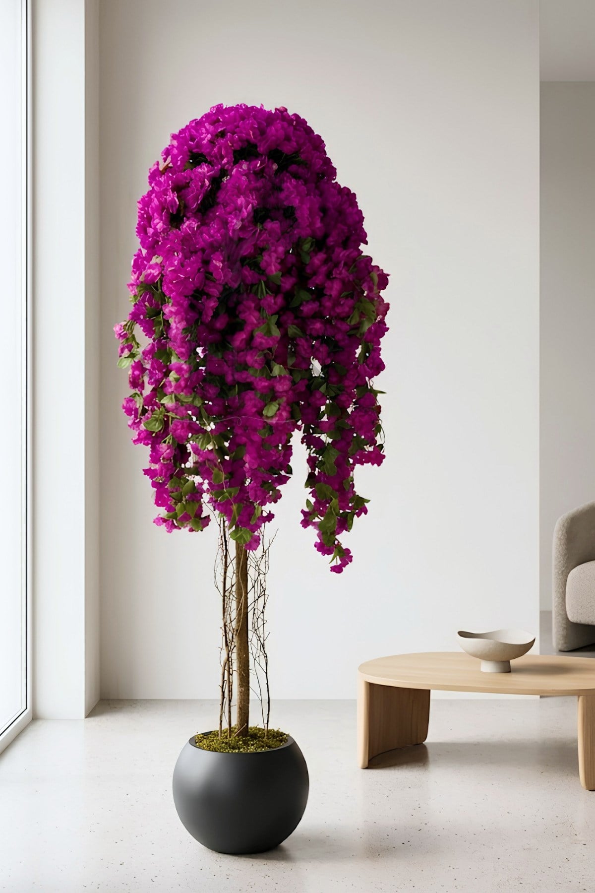Yapay Begonvil Ağacı Mor 180 cm - 27*33 Küre Saksılı