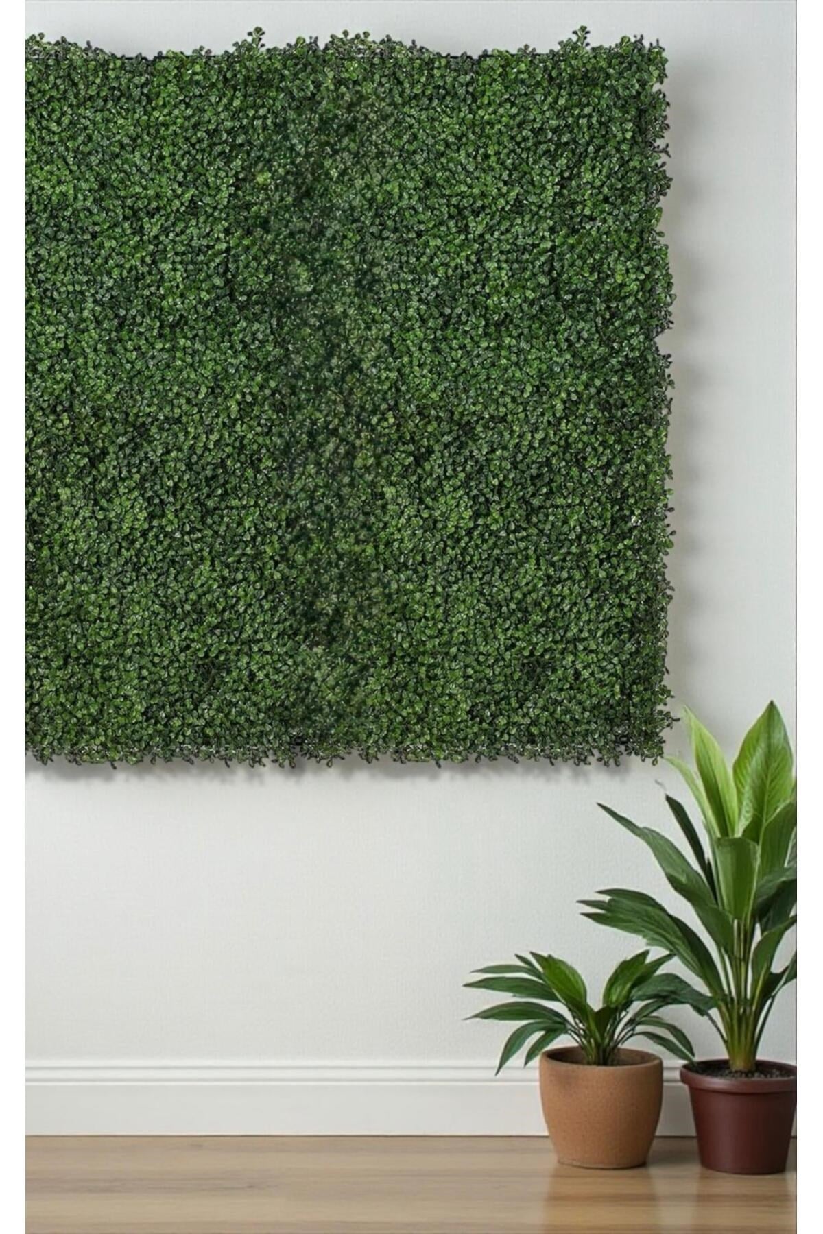 Yapay Çiçek Duvar Kaplama Panel Şimşir Tabaka 40x60 Cm Yeşil Dikey Bahçe Kontef