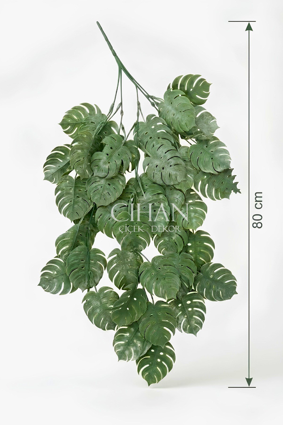 Yapay Sarkan Deve Tabanı (Monstera) Bitkisi 80 cm - Pudralı Sarmaşık