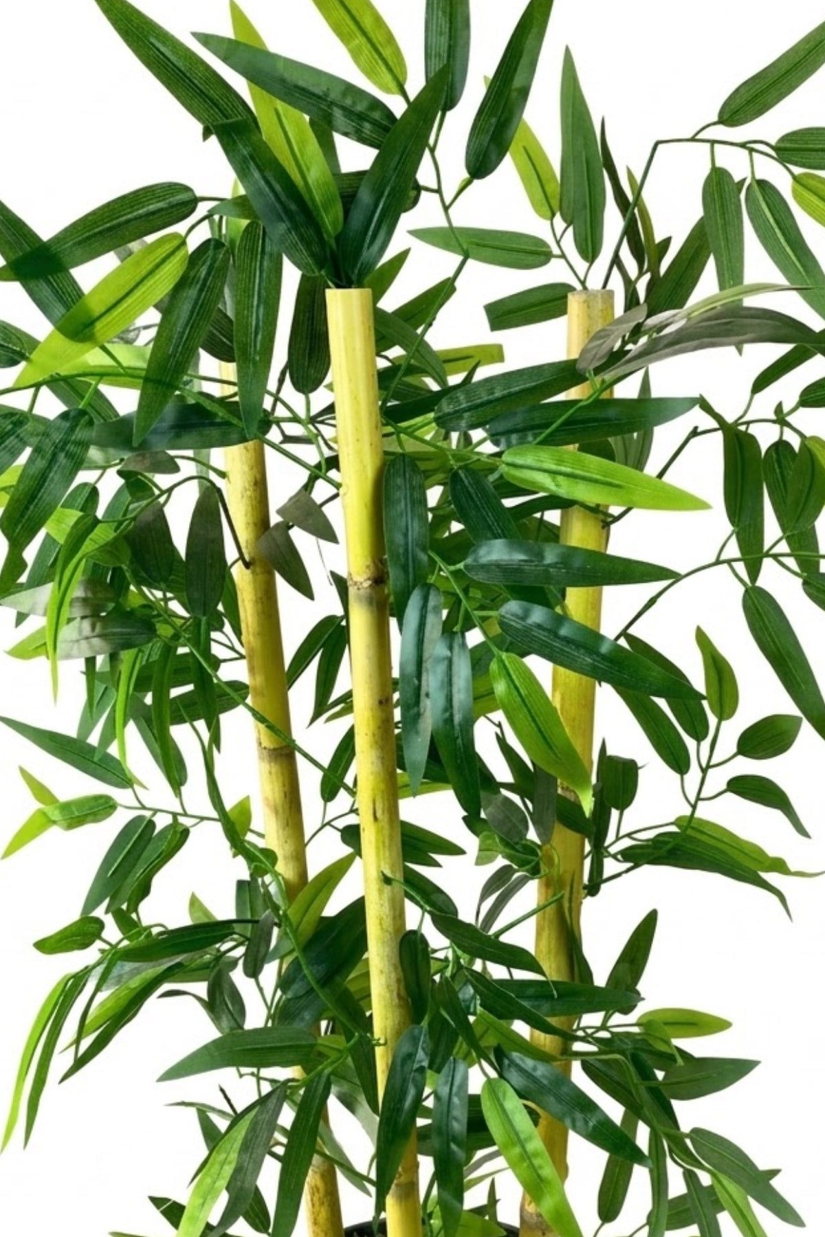 Yapay Yapraklı Bambu Ağacı 3 Bambulu 110 Cm Antrasit Saksı