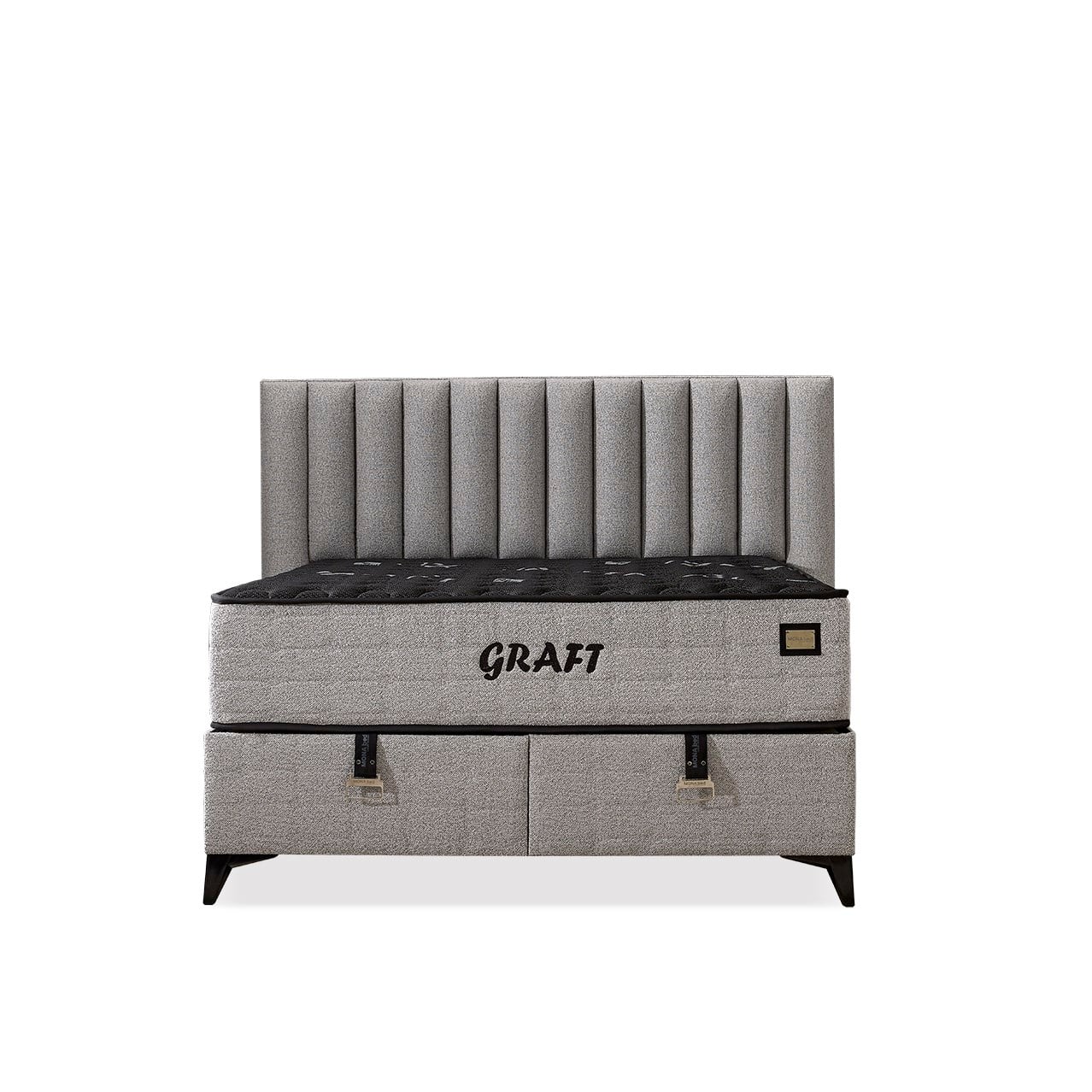 GRAFT Gri Full Ortopedik Çift Taraflı Pocket Yaylı Yatak 30 cm – Visco Katman Ultra Konfor