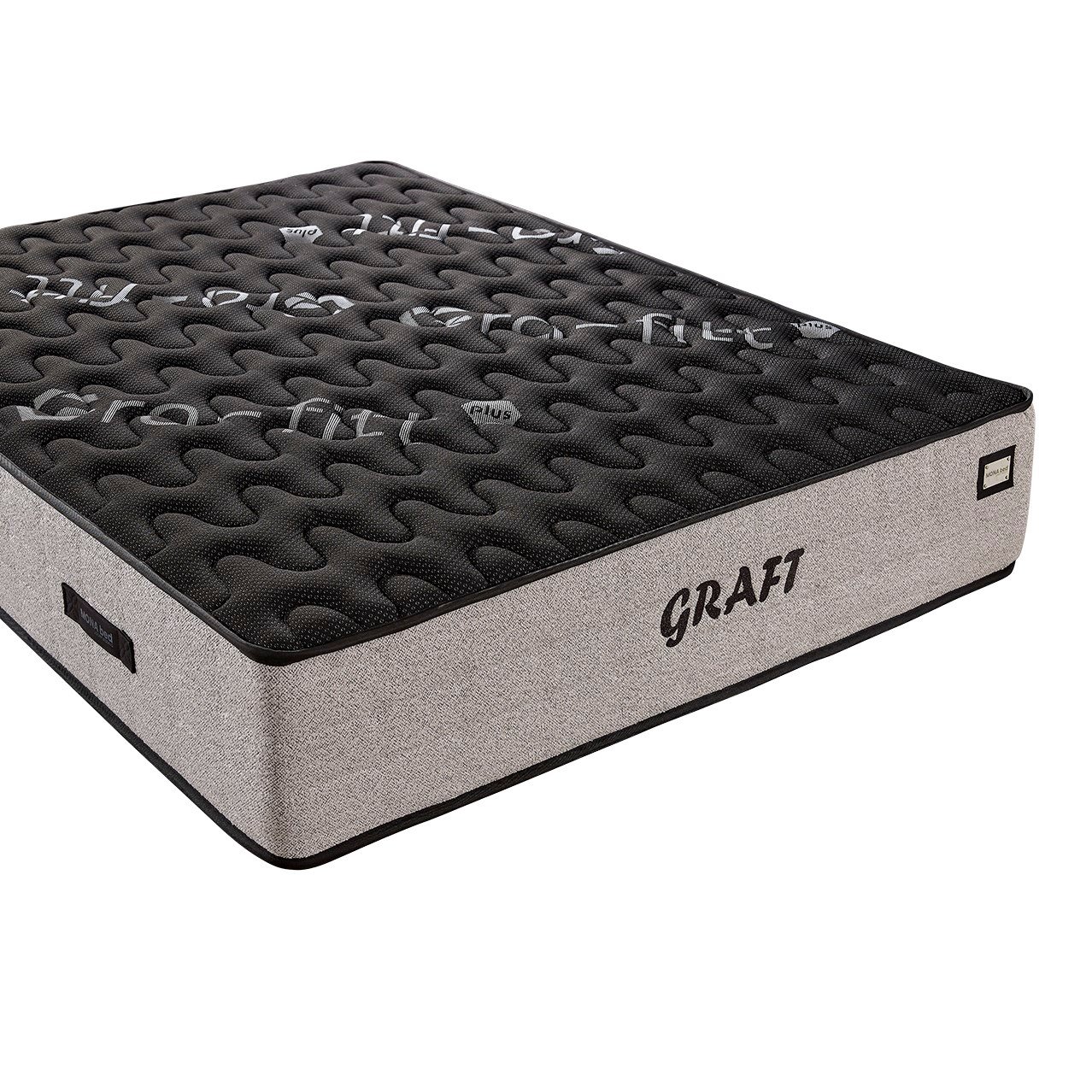 GRAFT Gri Full Ortopedik Çift Taraflı Pocket Yaylı Yatak 30 cm – Visco Katman Ultra Konfor