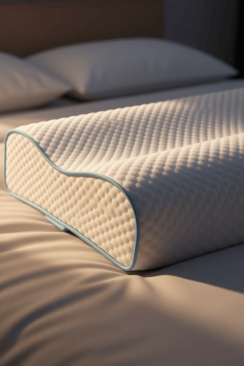 Ortopedik Çift Boyun Destekli Ergonomik Visco Yastık Memory Foam  60x40x14/12 cm