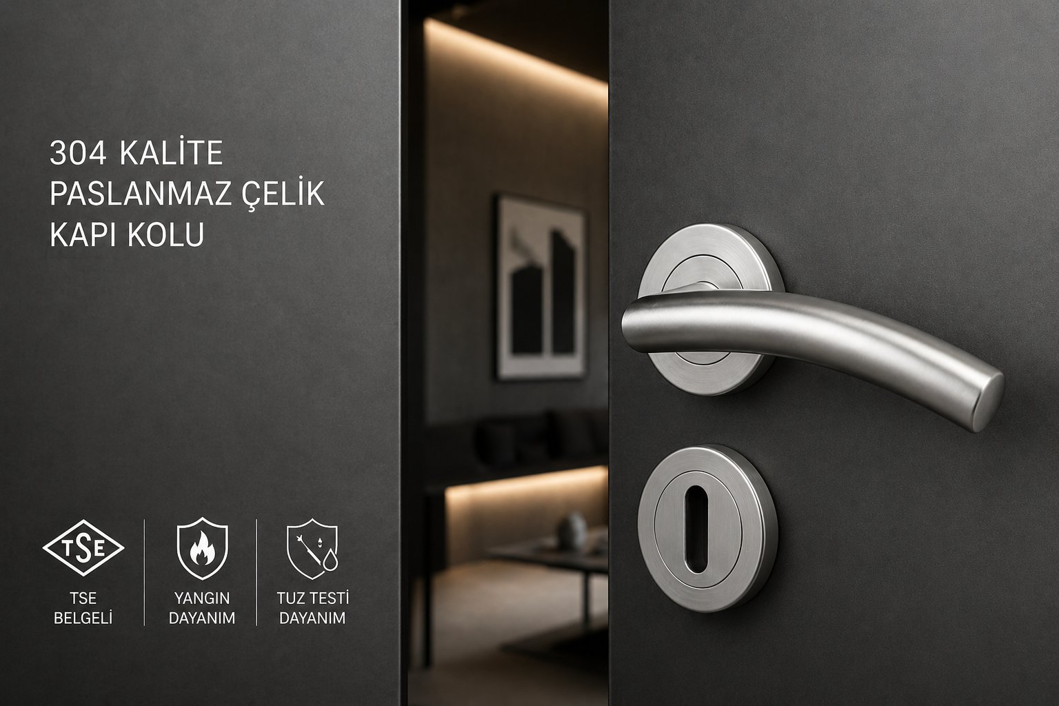 101E Paslanmaz Çelik Kapı Kolu