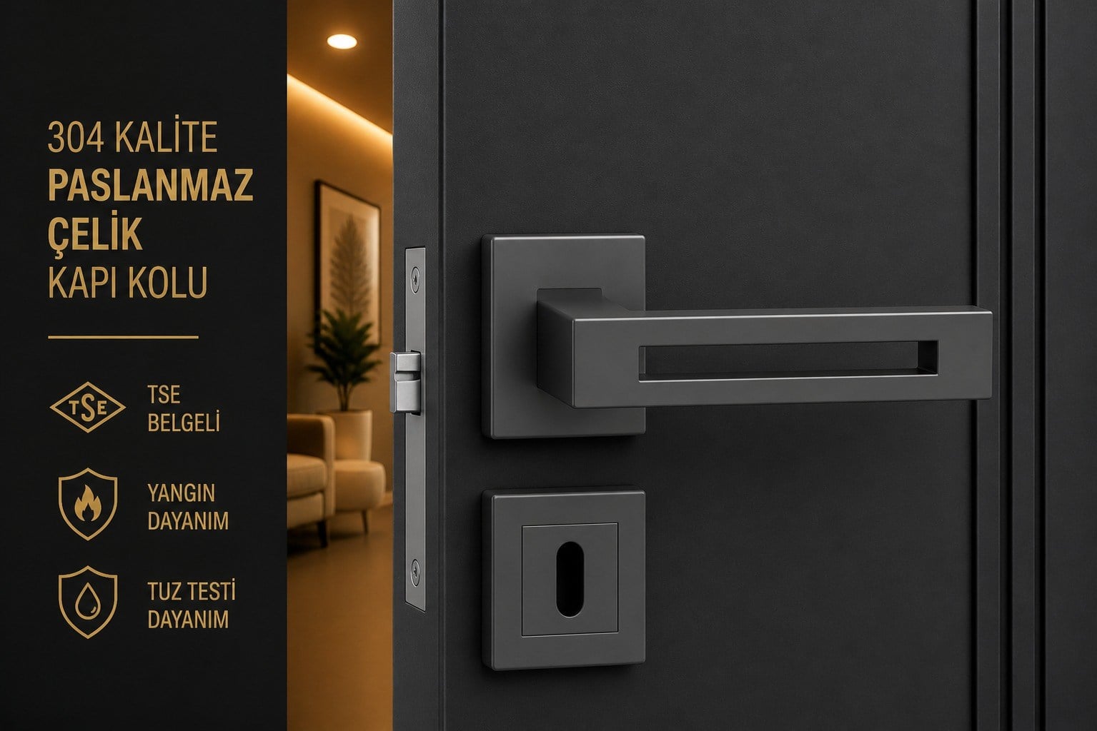1521BK Paslanmaz Çelik Kapı Kolu