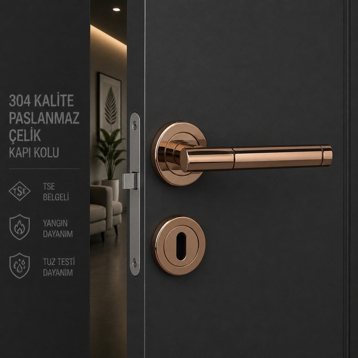 3001 Paslanmaz Çelik Kapı Kolu