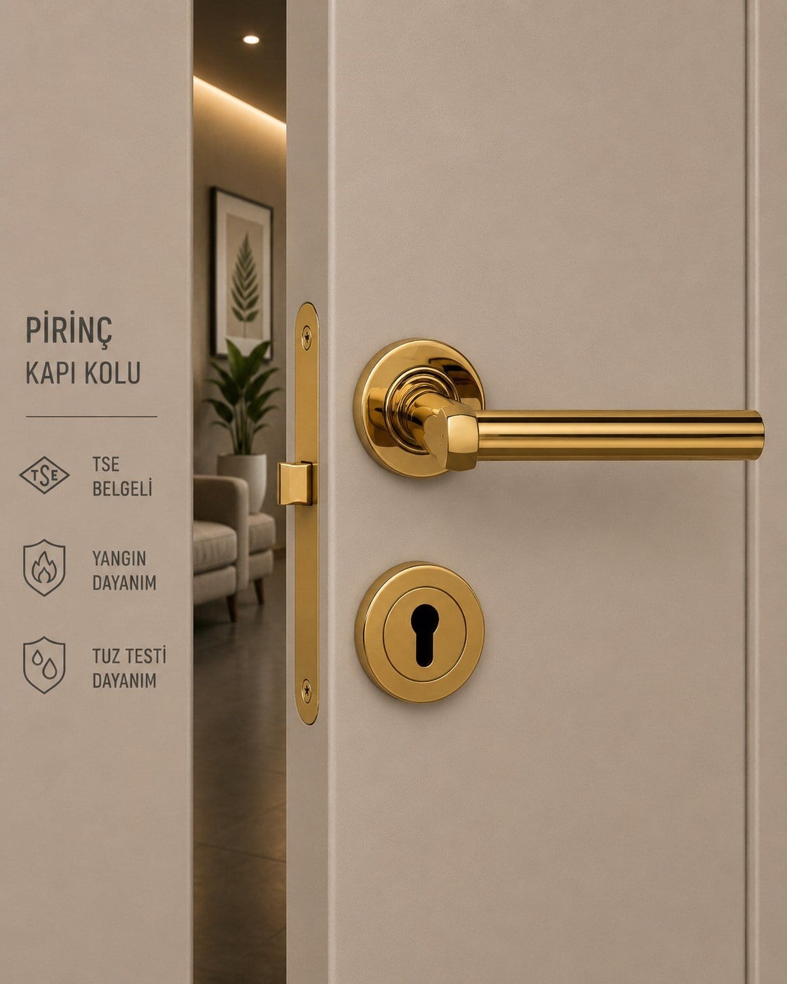 3051B Paslanmaz Çelik Kapı Kolu