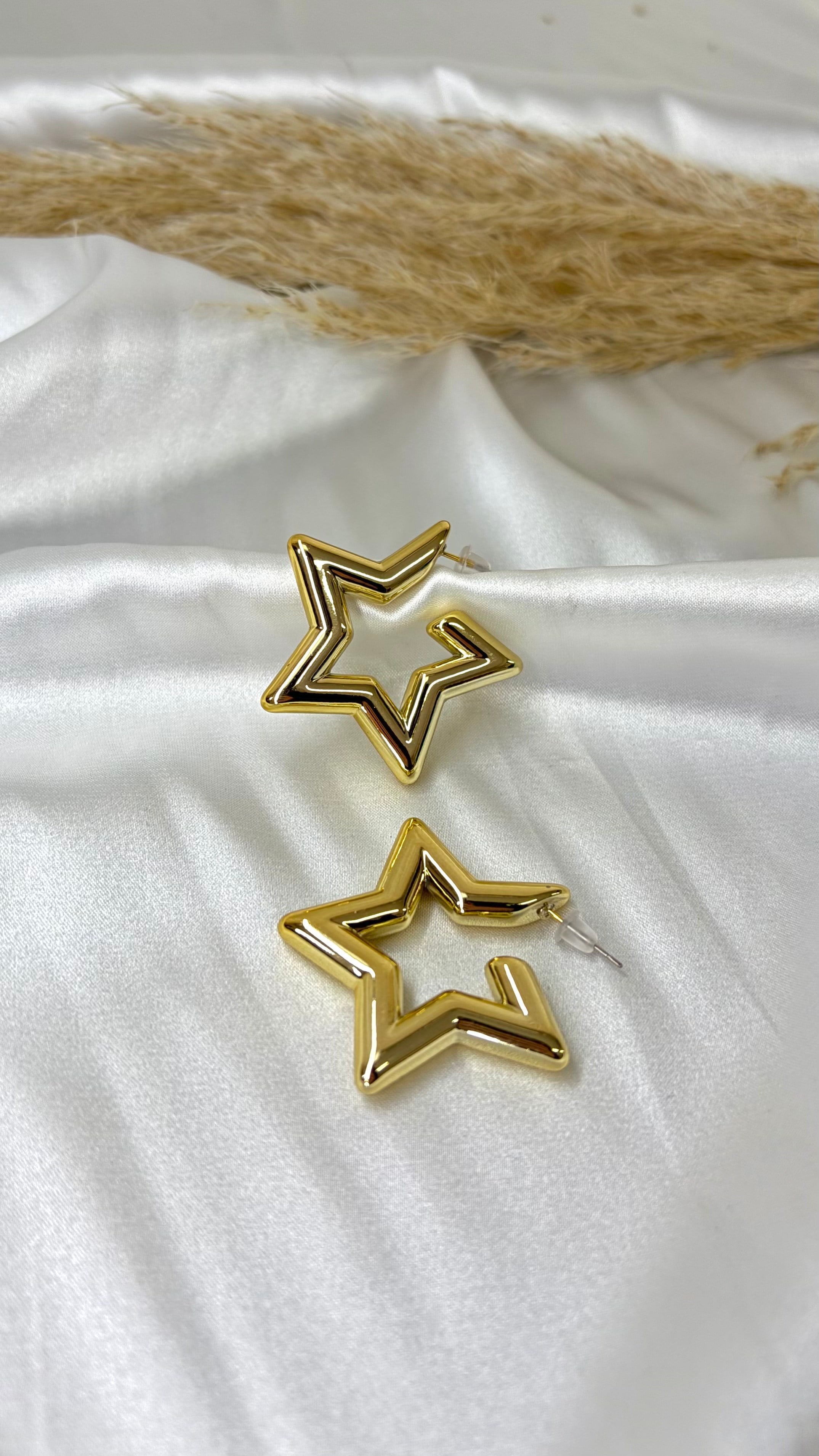 Kadın Gold Renk Yıldız Küpe