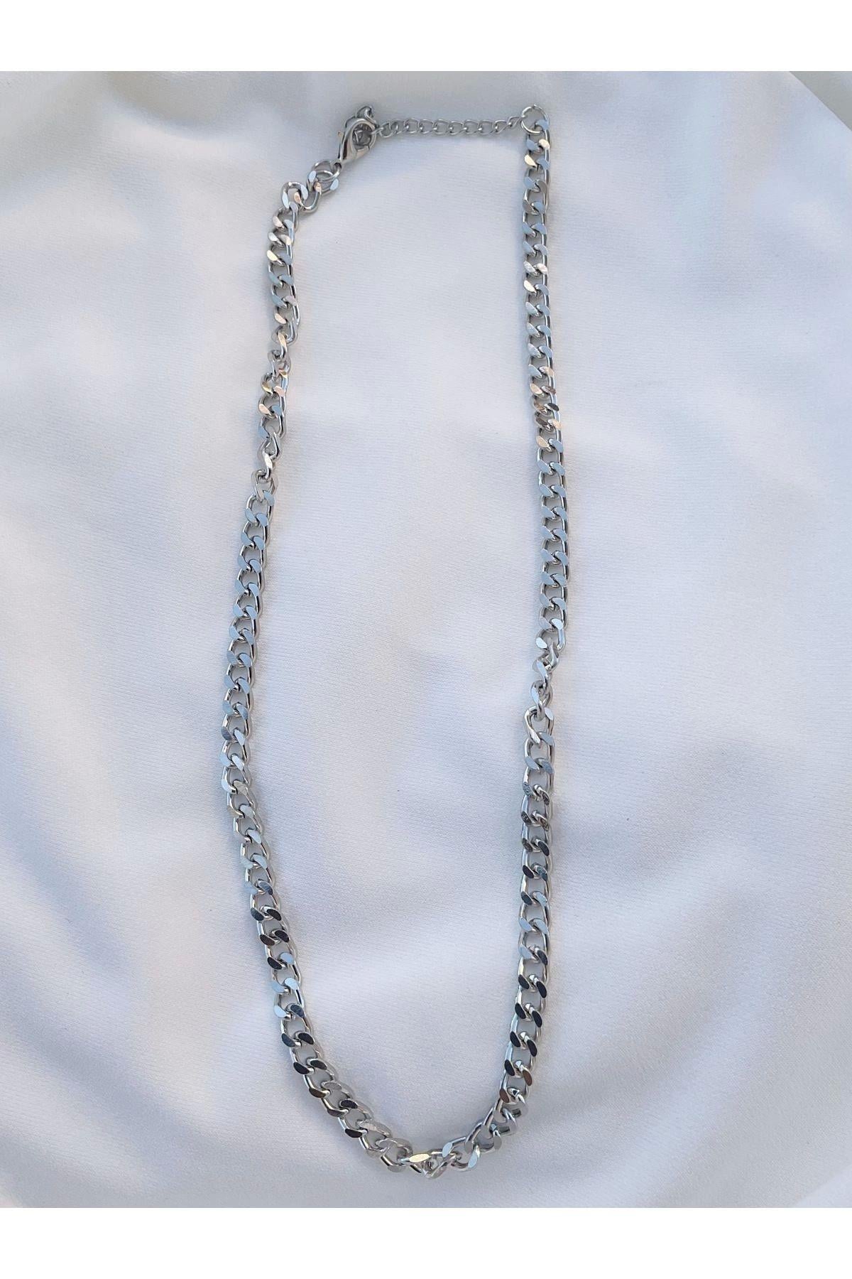 Kadın Gümüş Renk Zincir Kolye