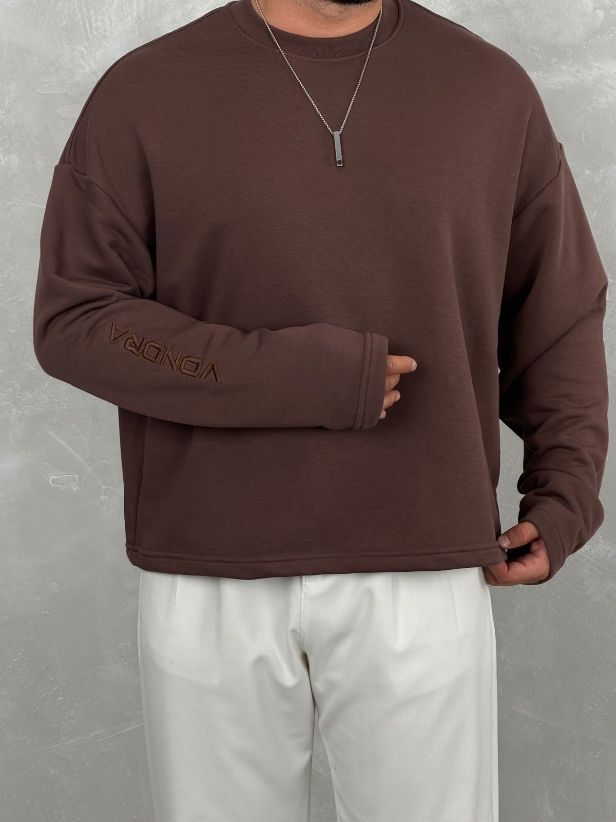 VONDRA NAKIL BASİC SWEATSHİRT ACI KAHVE