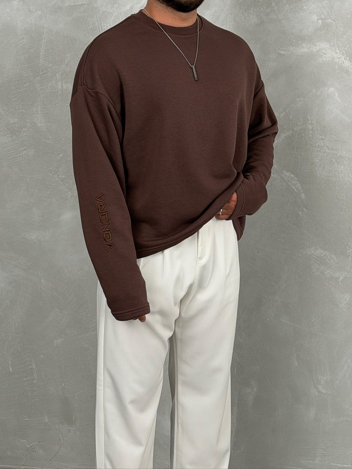 VONDRA NAKIL BASİC SWEATSHİRT ACI KAHVE
