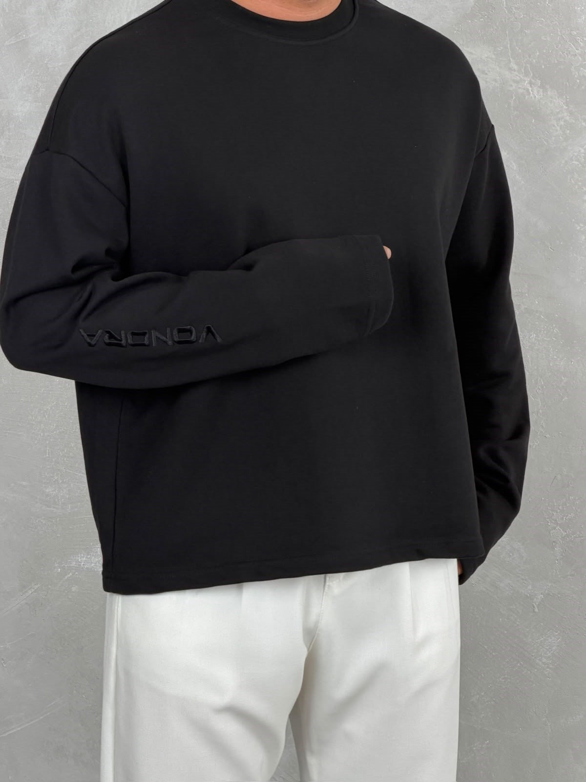 VONDRA NAKIL BASİC SWEATSHİRT SİYAH