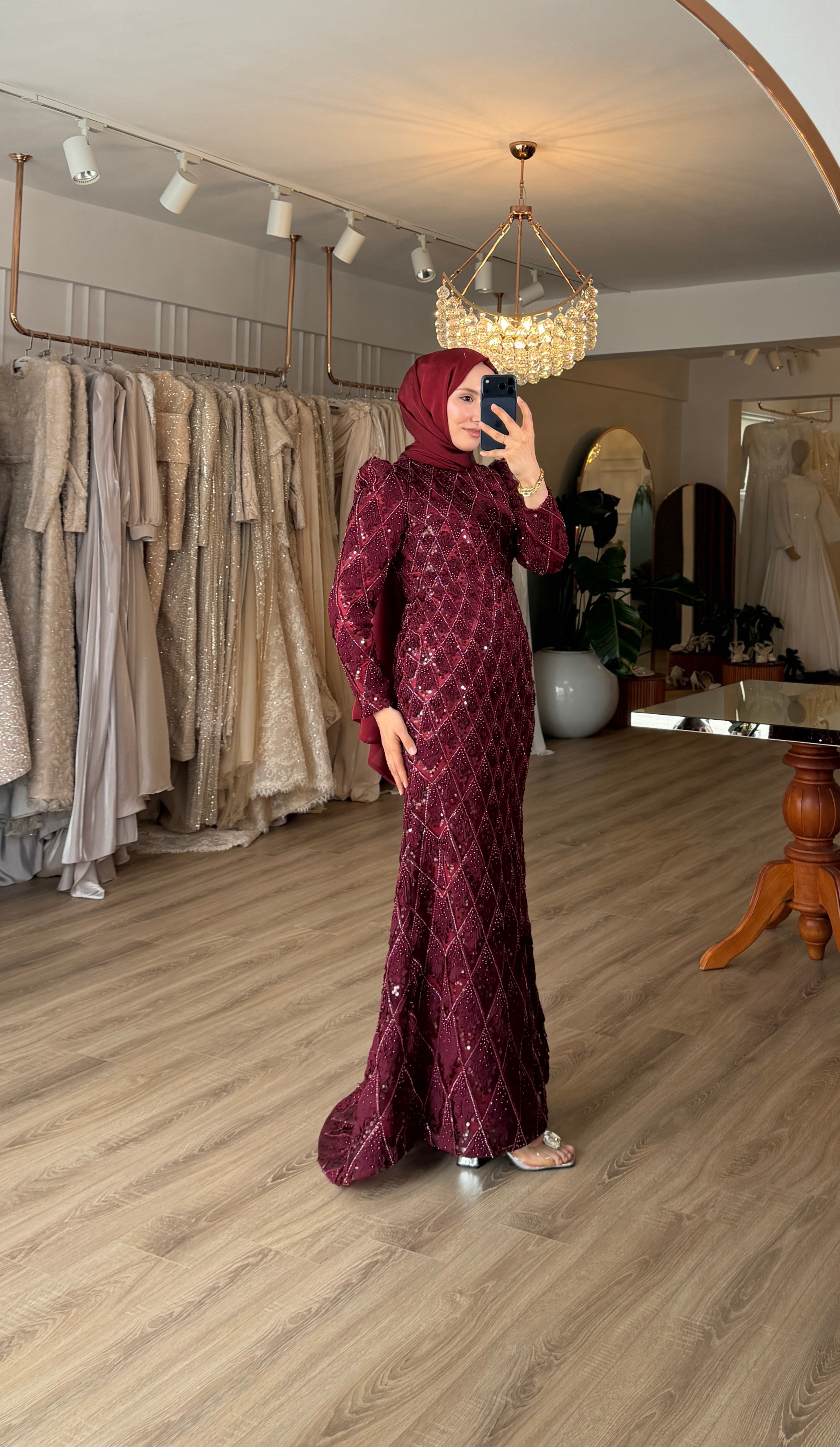 Elıven Taş Pul Detaylı Elbise 