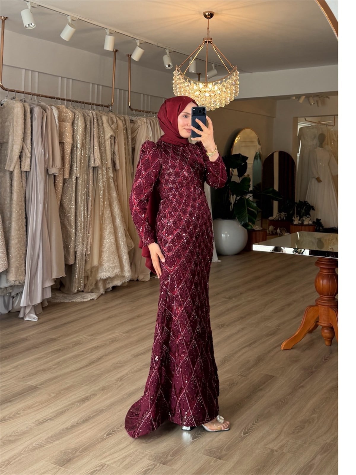 Elıven Taş Pul Detaylı Elbise 