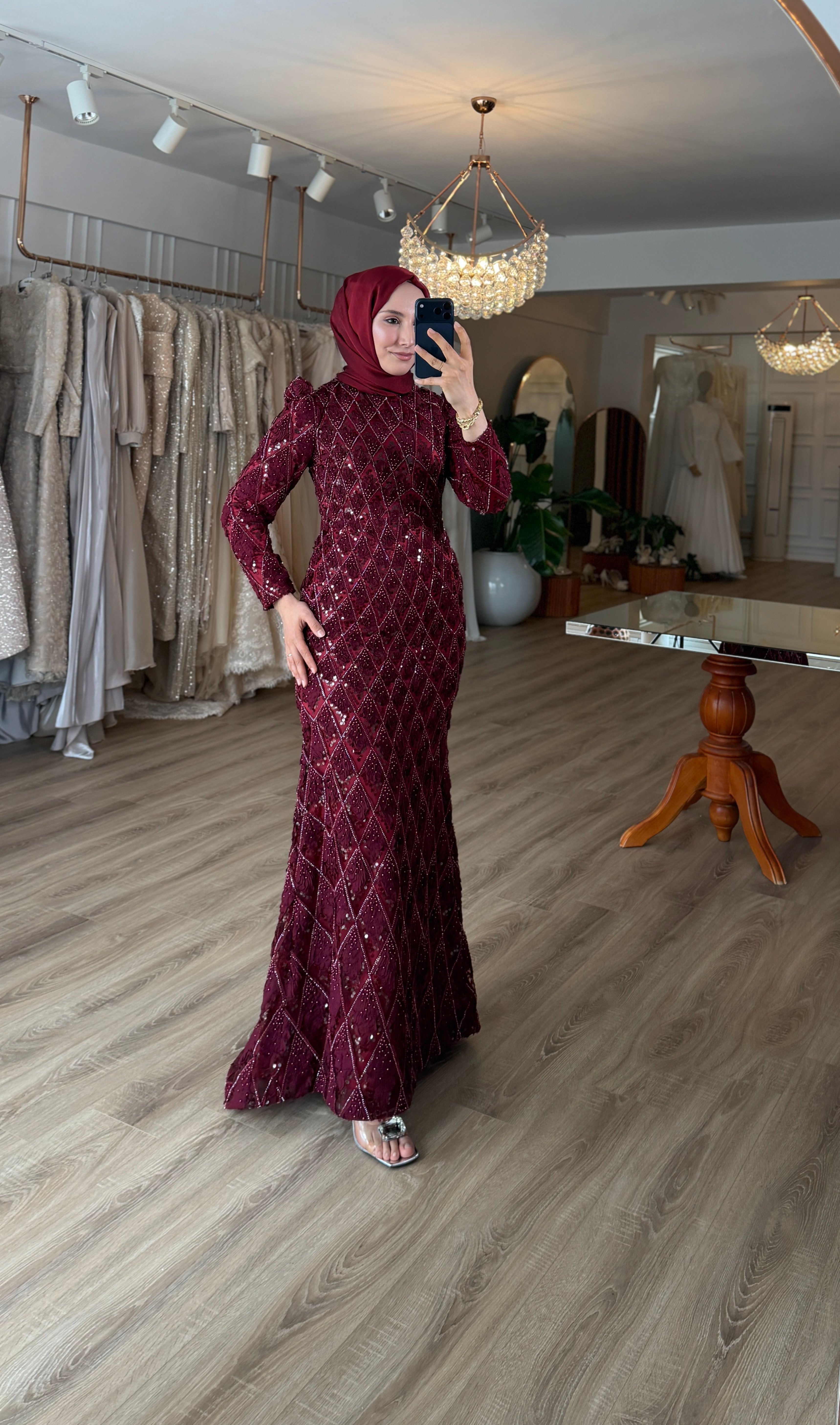 Elıven Taş Pul Detaylı Elbise 